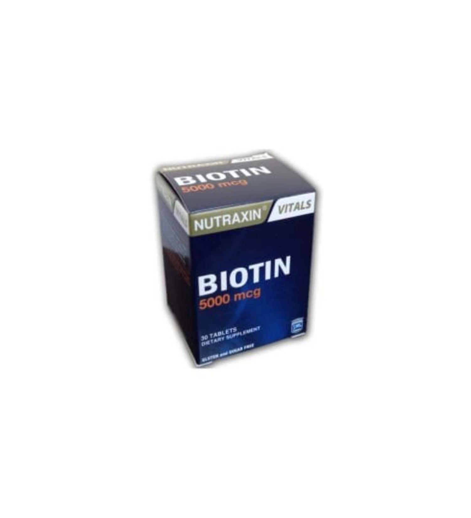 Nutraxin Biotin 5000mcg 30 Tablets (1 PIECE)