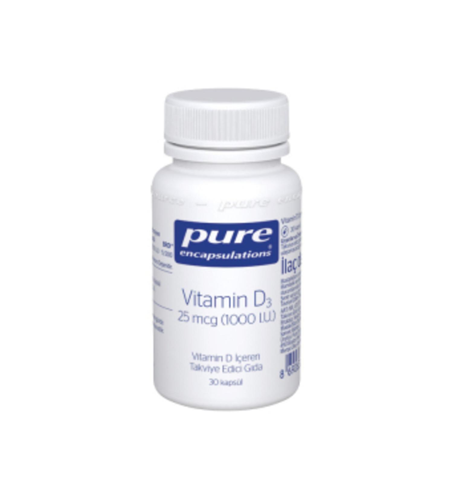 Pure Encapsulations Vitamin D3 25 mcg 1000 IU 30 Capsules (1 PIECE)