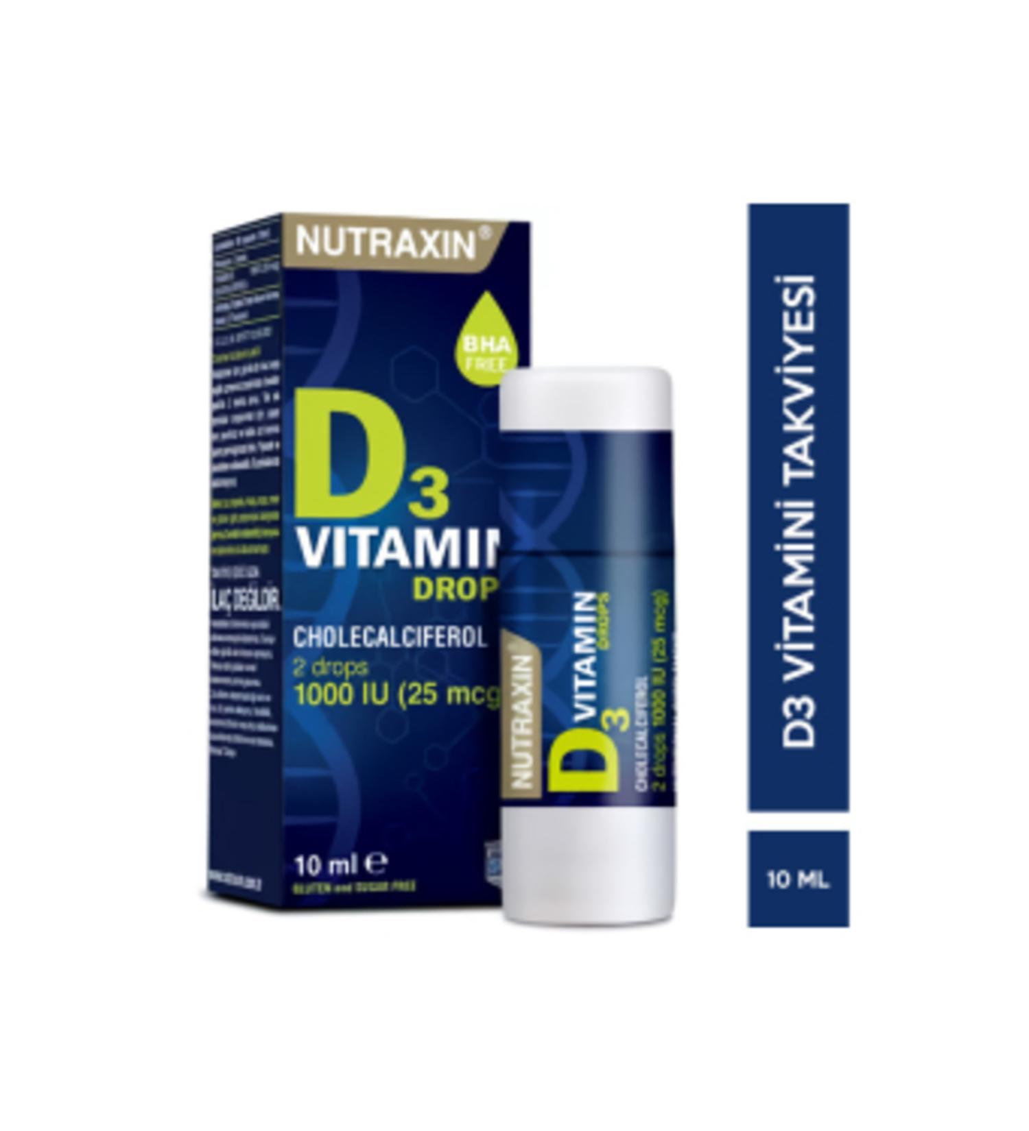 Nutraxin D3 Vitamin Drops 10 ml Vitamin D Supplement (1 PIECE)