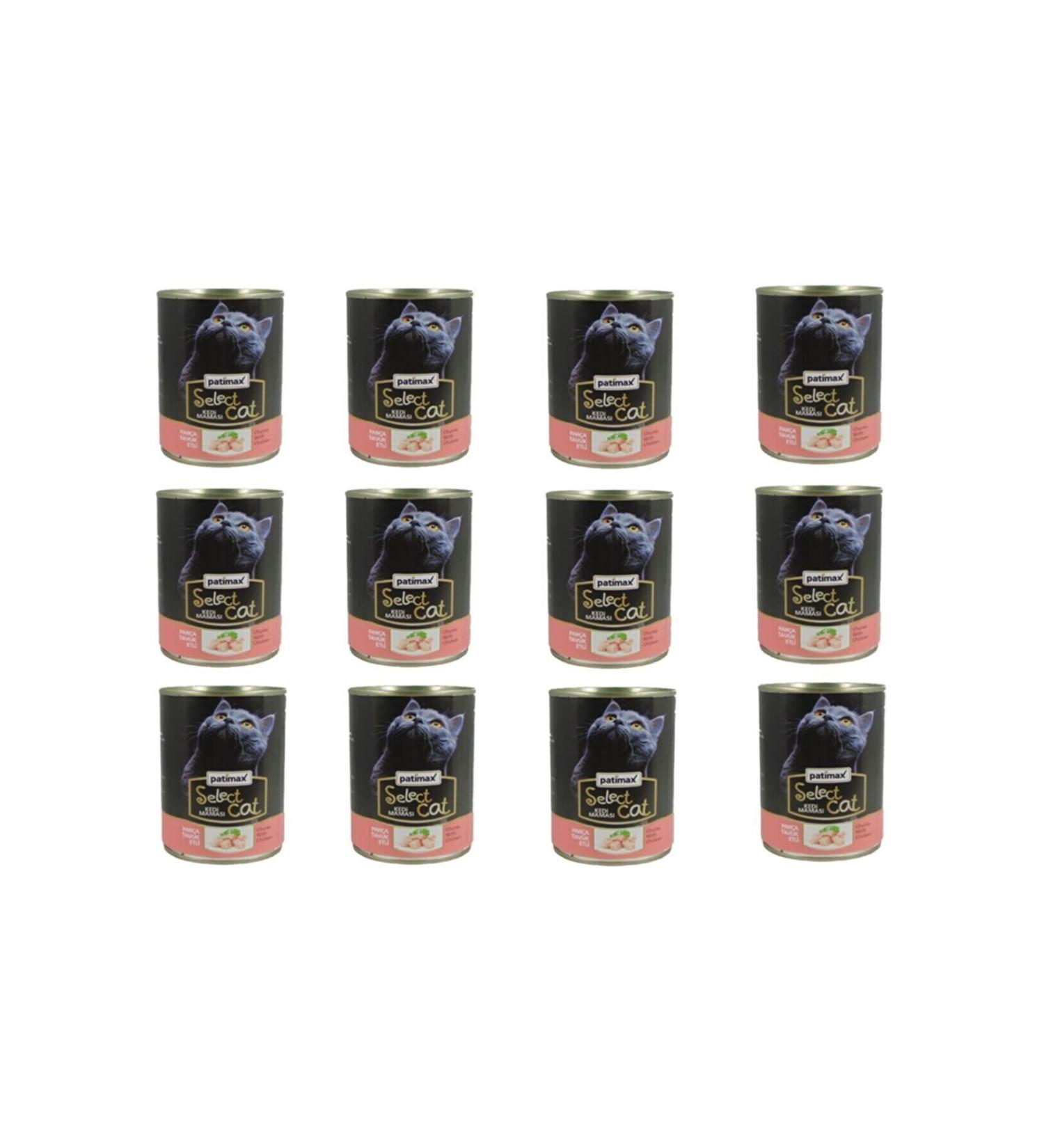 Patimax Chicken Piece Cat Canned Food 400 gr X 12 Pieces