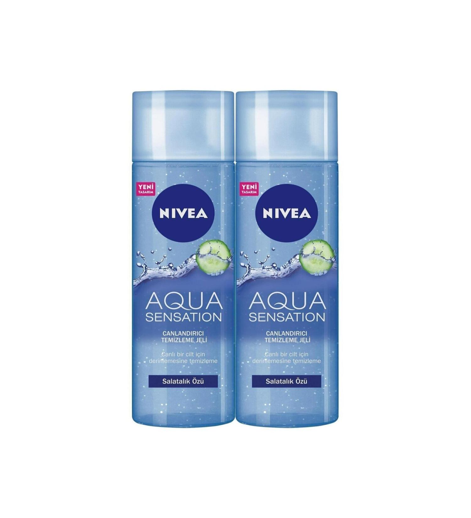NIVEA Aqua Sensation Refreshing Facial Cleansing Gel 200 ml X2 pcs