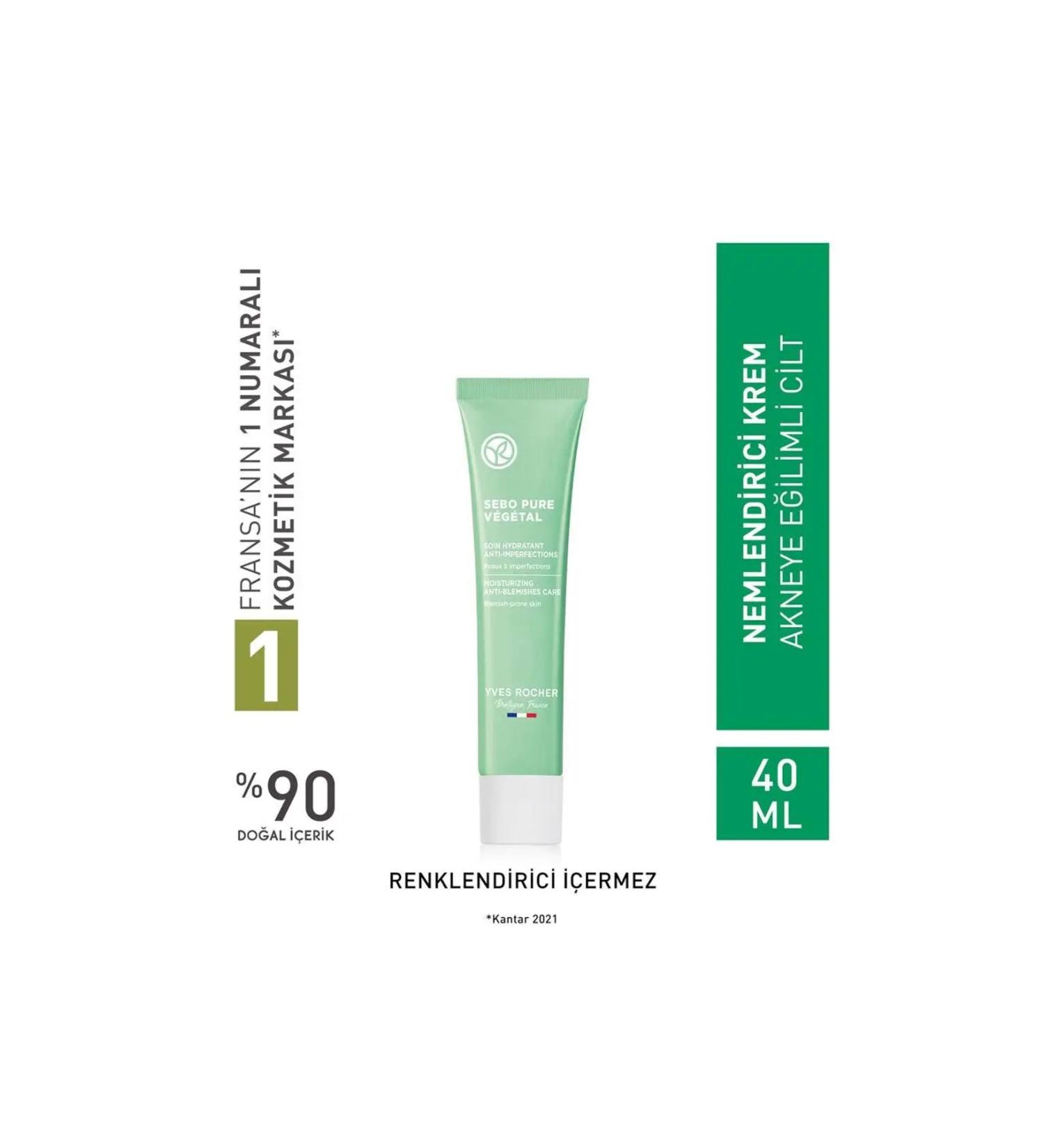 Yves Rocher Sebo Pure Vegetal Gel Cream for Acne Prone Skin 40g - Buy Online on GoSupps.com