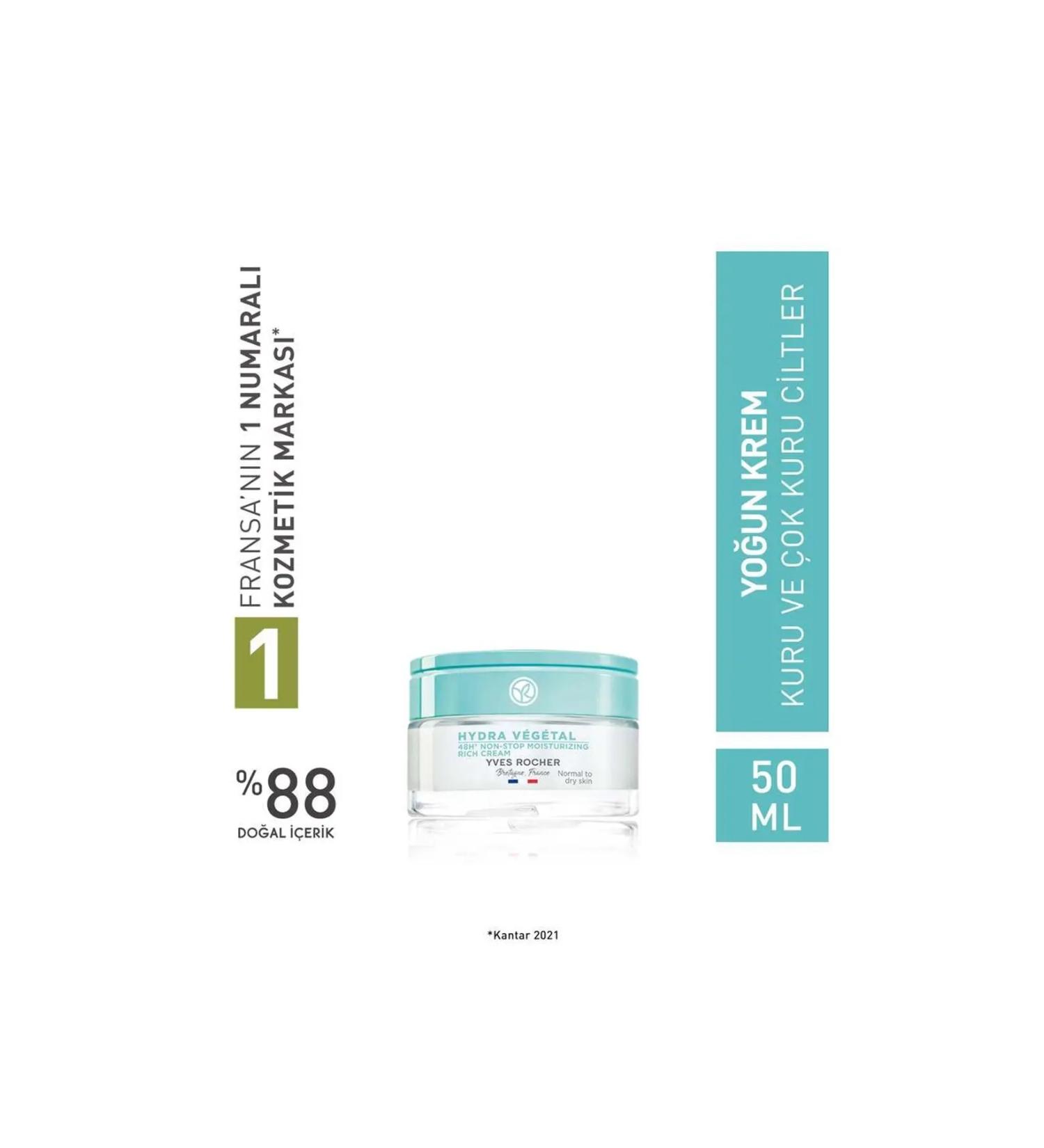 Yves Rocher Hydra Vegetal For Normal And Dry Skin - Urea & Shea Butter - Intensive Cream-50 Ml - Buy Online on GoSupps.com