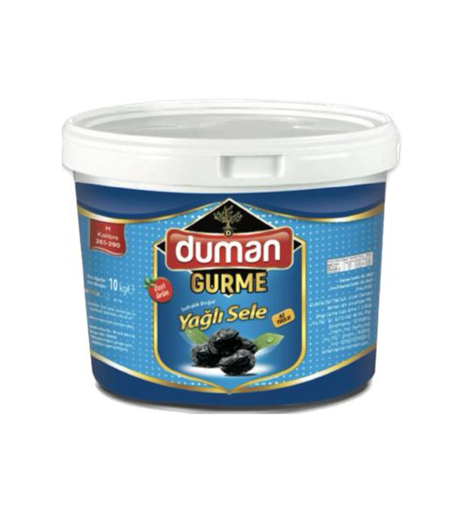 DUMAN GURME First Quality Breakfast Gemlik Black Olive M Size (260-290) 10 Kg