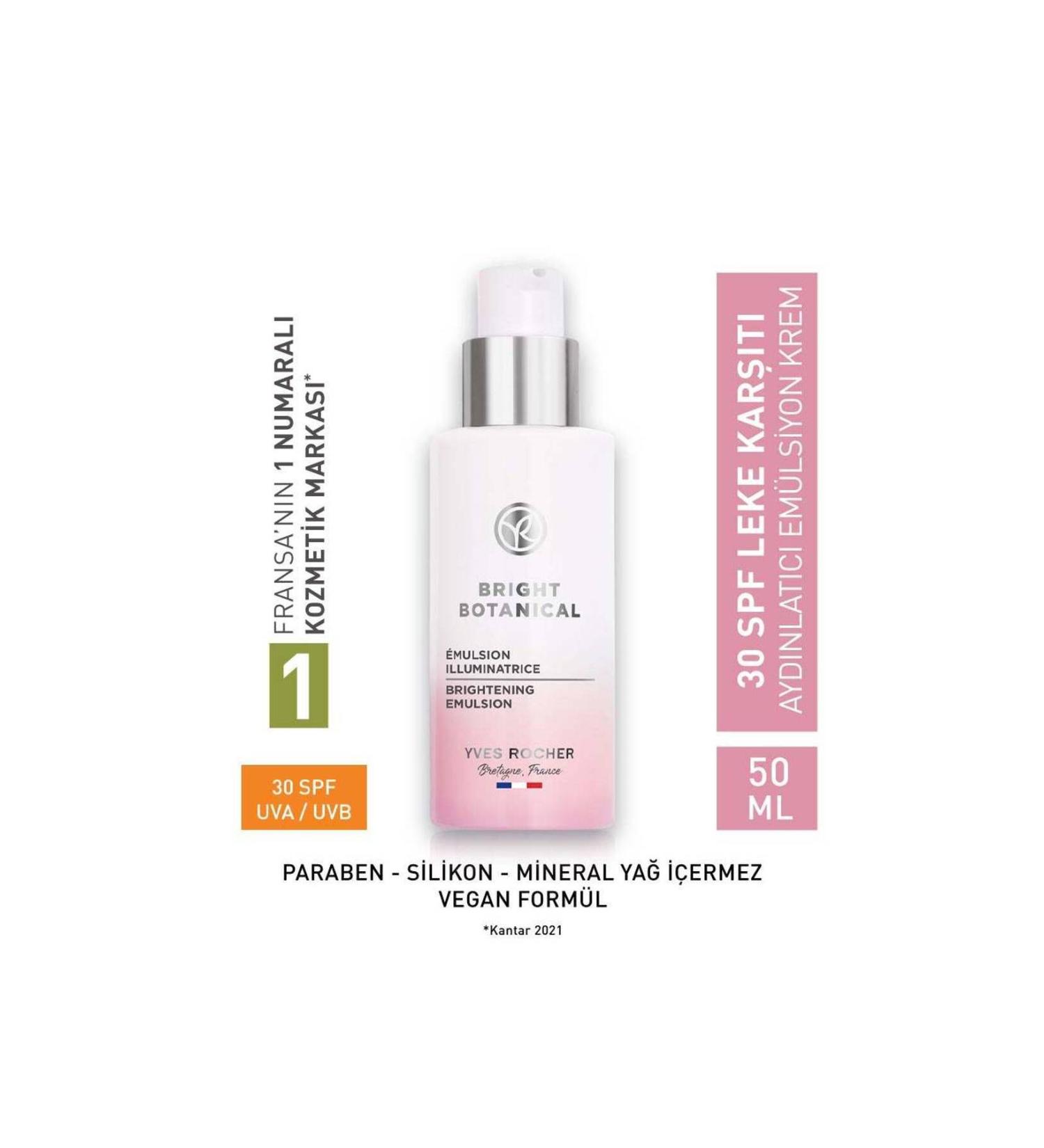 Yves Rocher 30 SPF Emulsion Cream - Anti-Stain and Anti-Wrinkle Herbal Complex Care / Bright Botanical 50ml - Buy Online on GoSupps.com