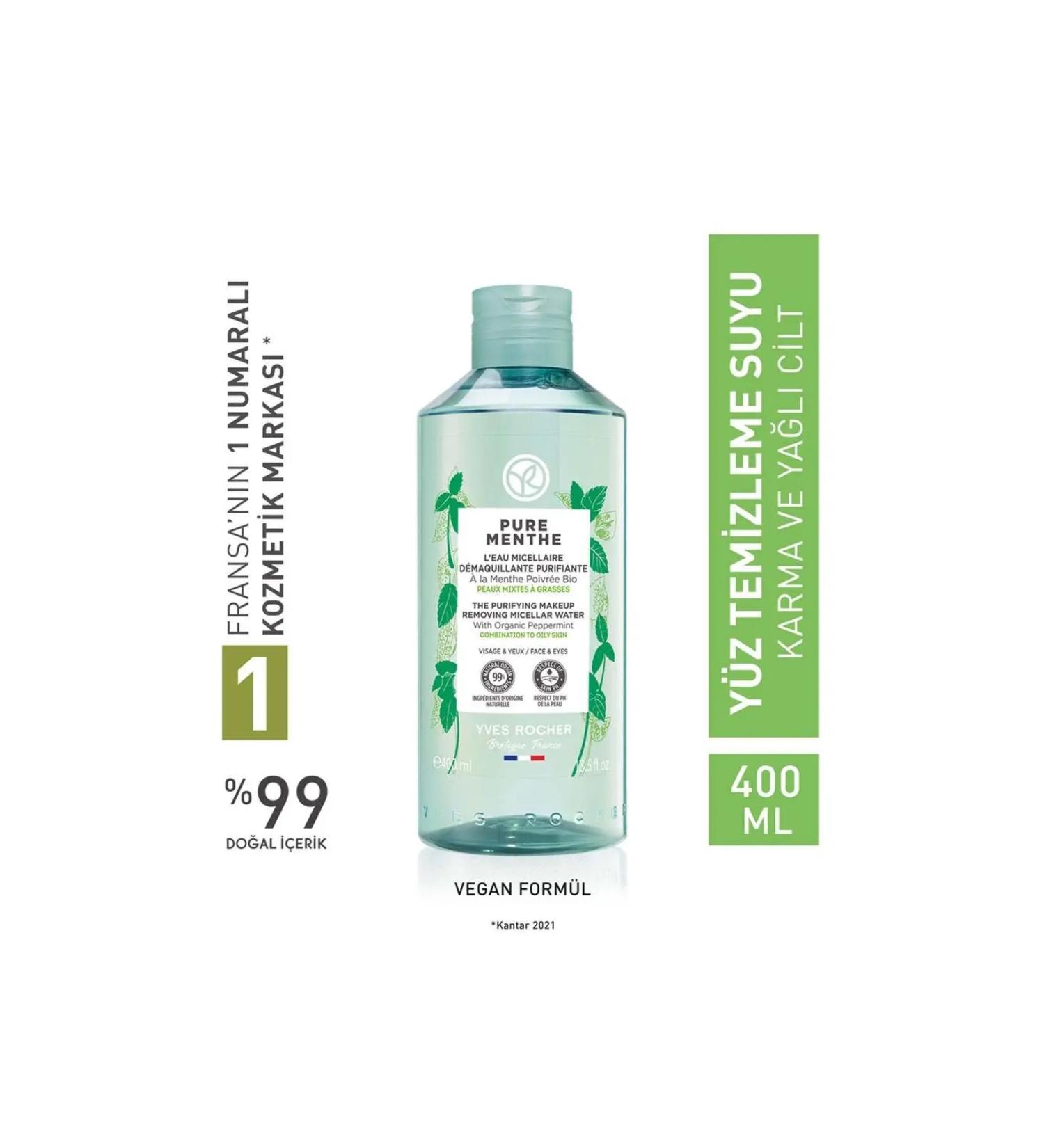 Yves Rocher Pore Tightening Pure Menthe Prebiotic Micellar Water 400 ml - Buy Online on GoSupps.com
