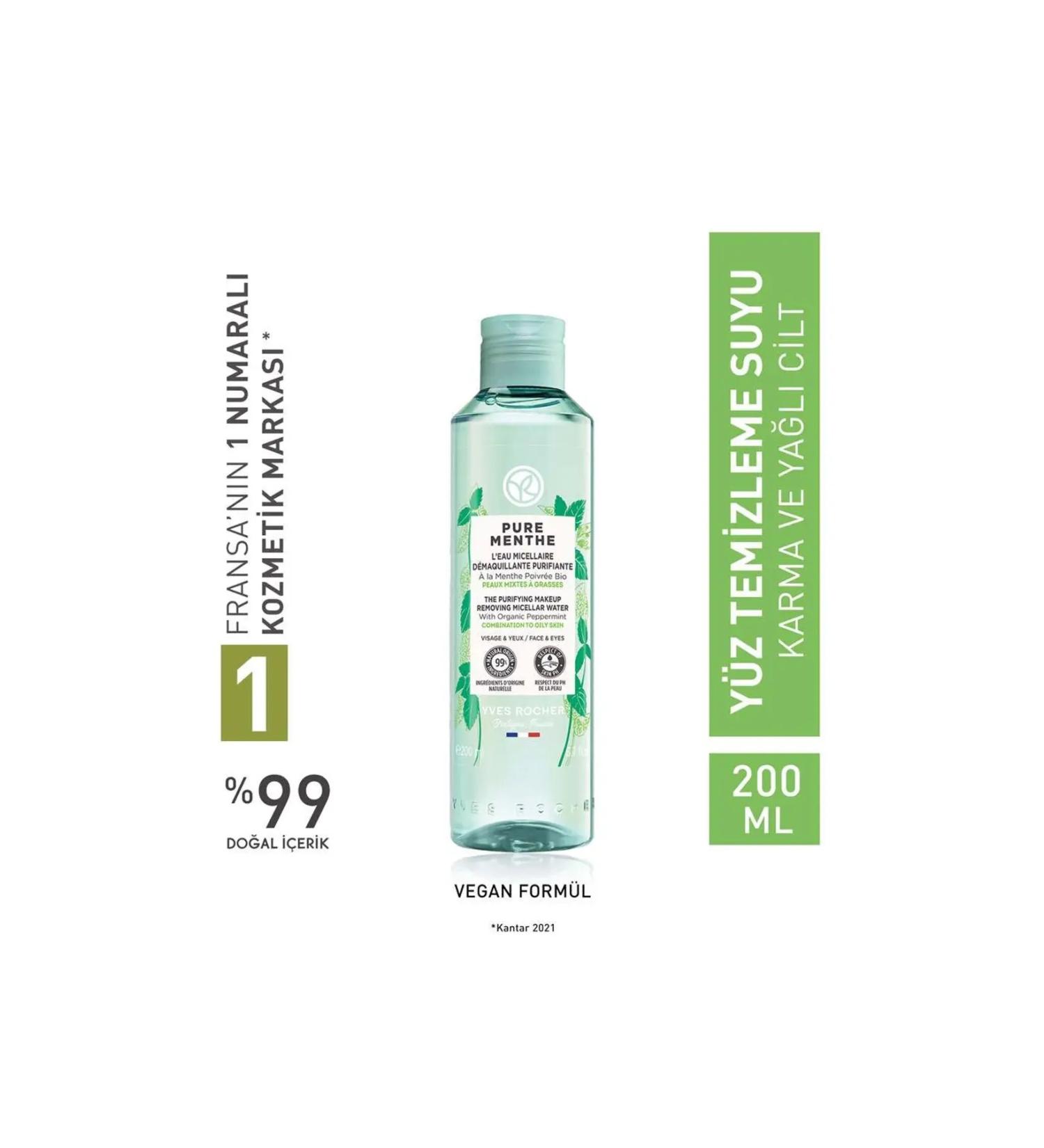 Yves Rocher Pure Menthe Prebiotic Micellar Water for Combination and Oily Skin - 200 ml - Buy Online on GoSupps.com