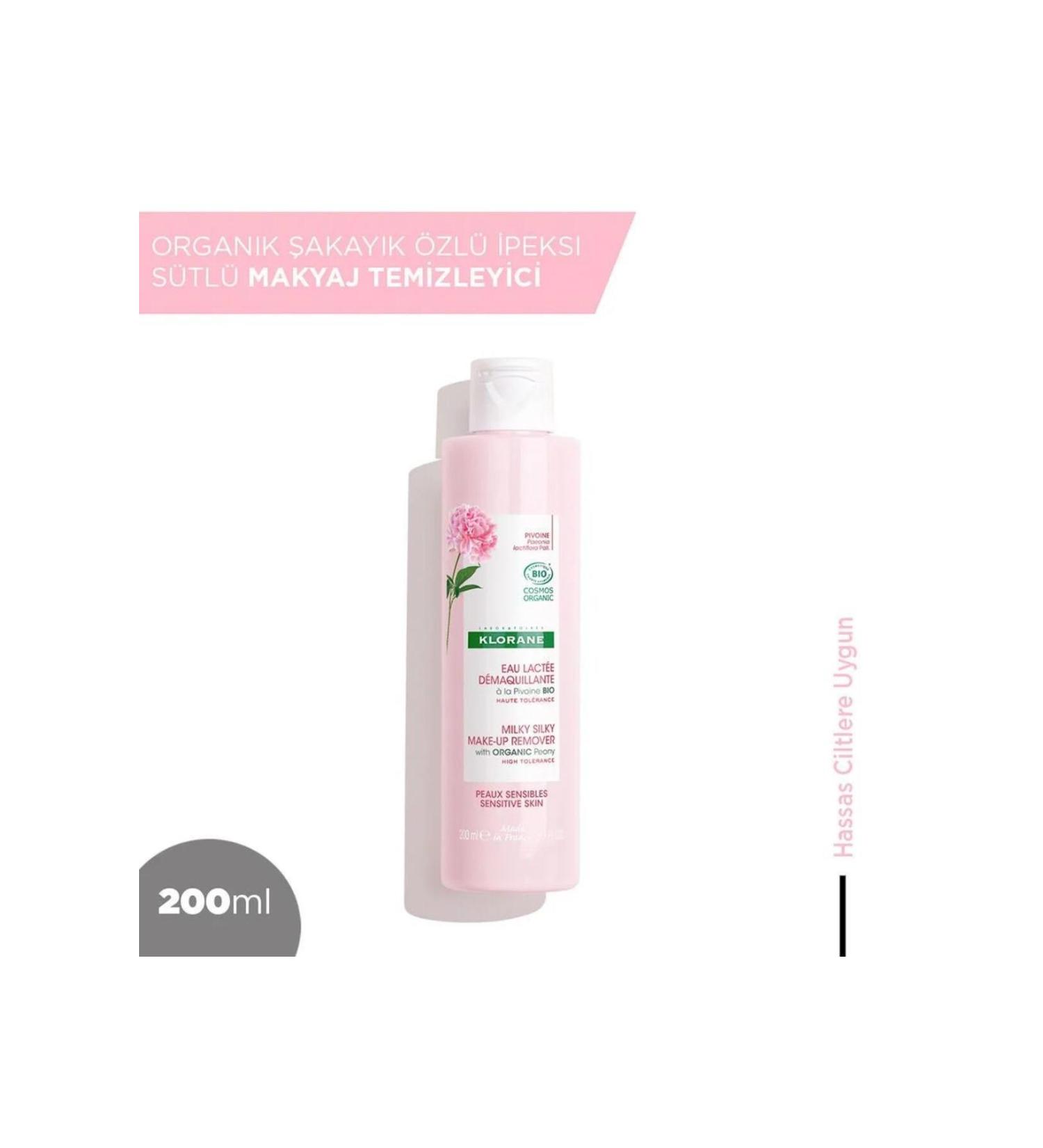 Klorane Organic Peony Silky Milk Makeup Remover for Sensitive Skin 200 ml