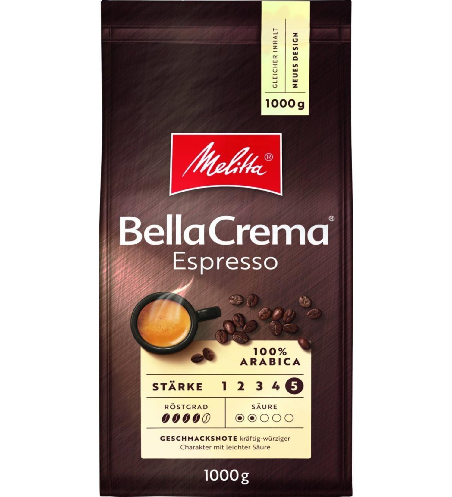 Melitta Bella Crema Espresso Bean Coffee 3x1000gr Set of 3