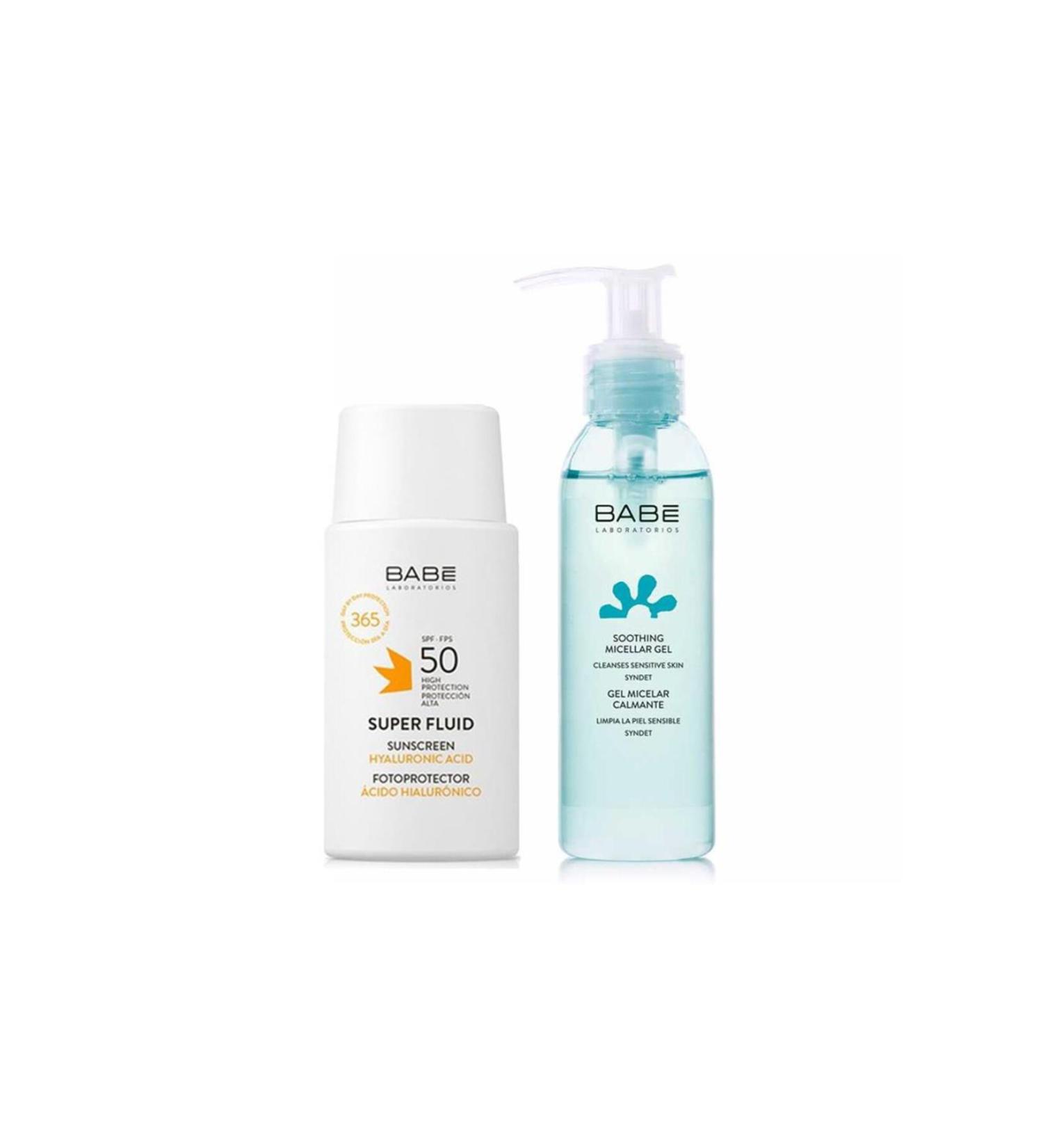 Babe Laboratorios Babe Facial Sunscreen Super Fluid Spf 50 Sunscreen Micellar Gel 90 ml