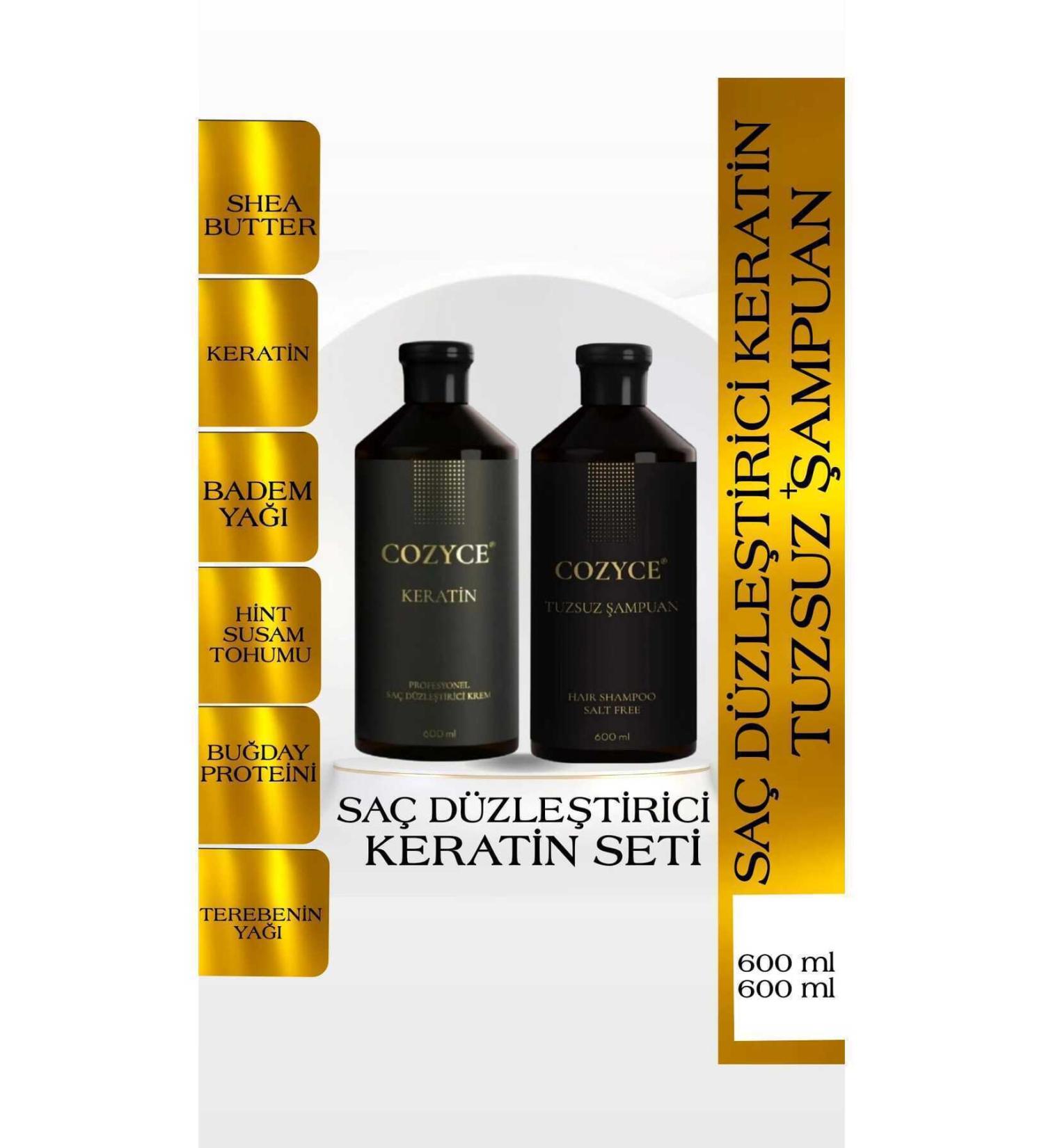 Cozyce Salt-Free Shampoo 600 Ml + Brazilian Blow Dry Keratin 600 Ml Hair Straightening Keratin Set - Buy Online on GoSupps.com