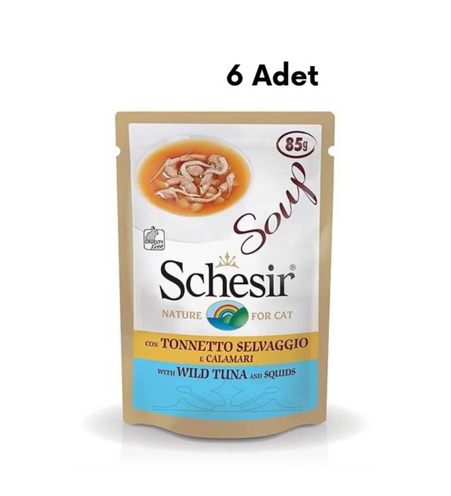 Schesir Tuna and Calamari Cat Soup 85 gr X6