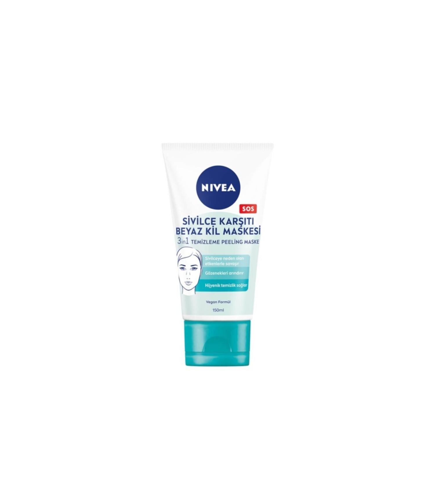 NIVEA Anti-Acne 3 in 1 White Clay Mask 150 Ml - Buy Online on GoSupps.com