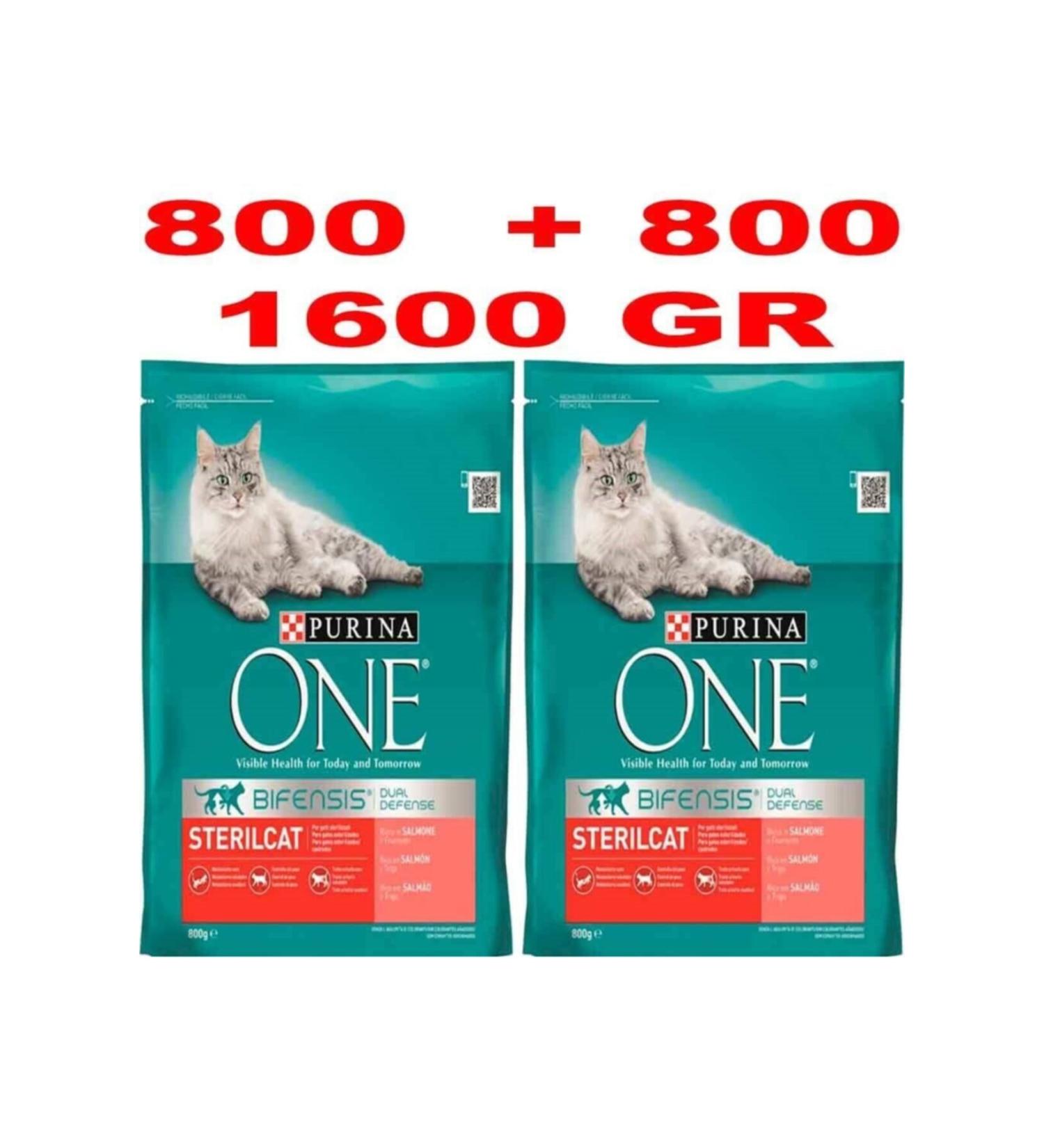 Purina Salmon Sterilized Cat Food 800 + 800 Gr