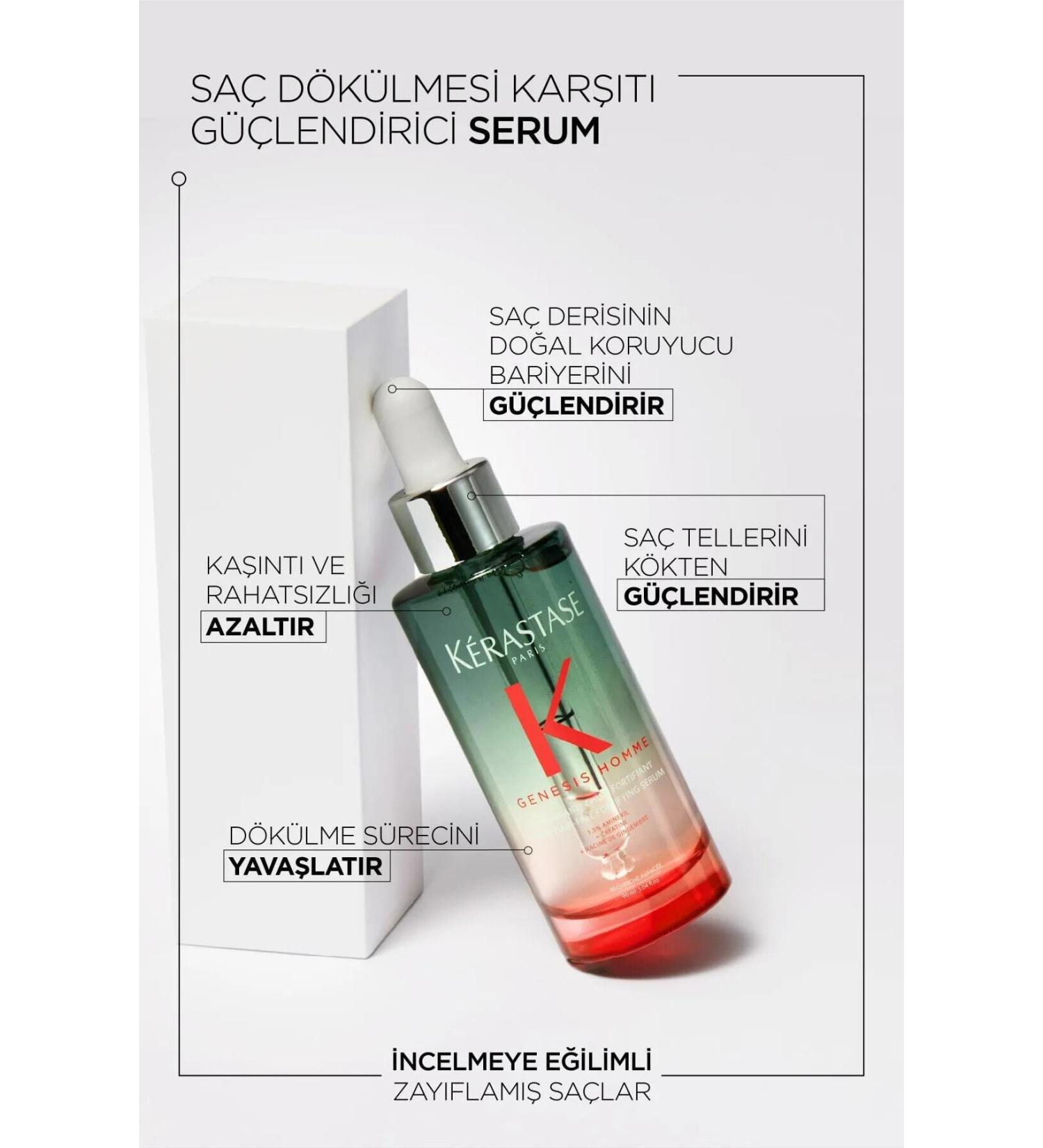 Kerastase Genesis Homme Highly Effective Strengthening Serum That Strengthens and Volumizes Hair Fibers 90 Ml/GEM