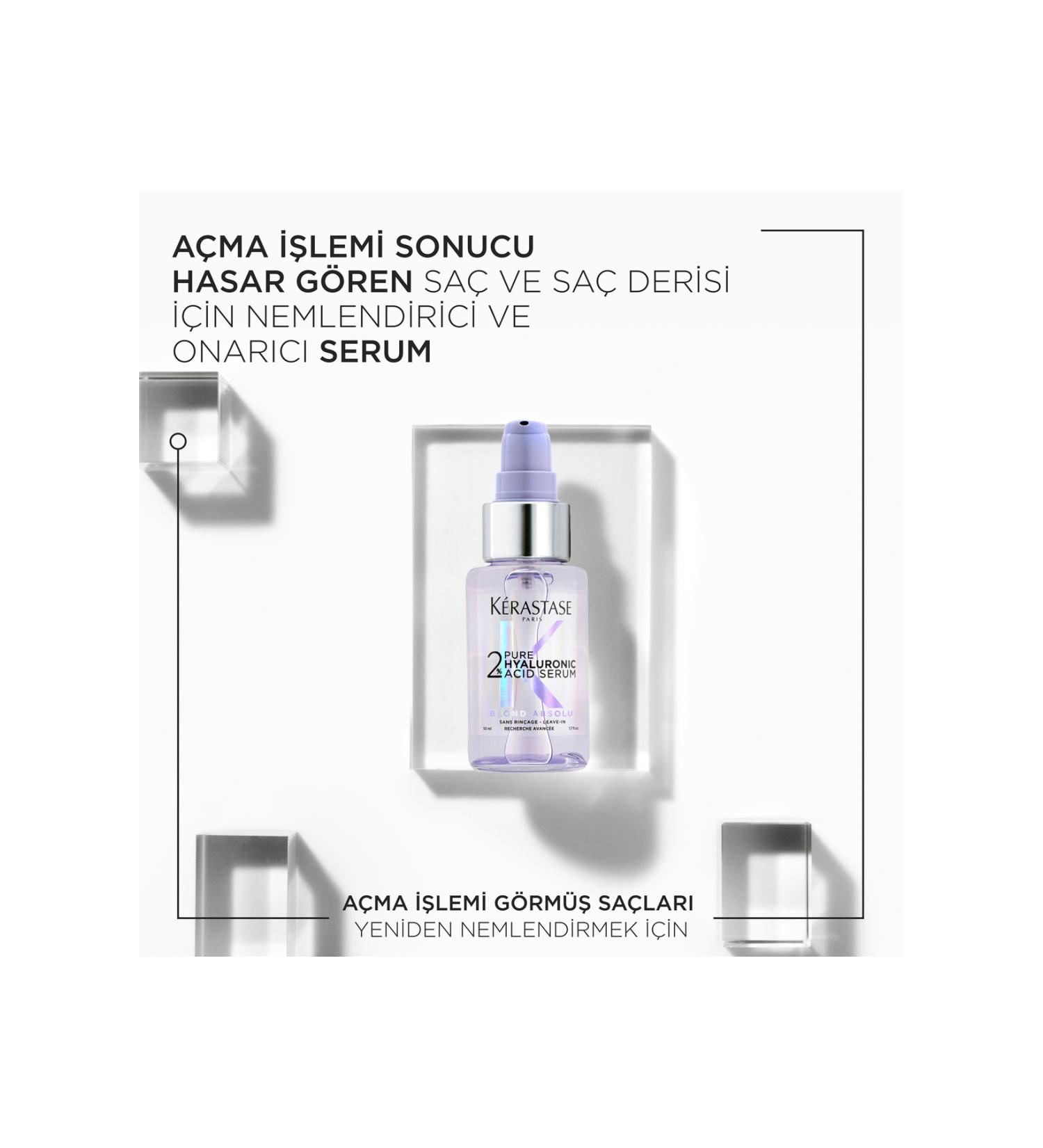 Kerastase Blond Absolu %2 Pure Hyaluronic Acid Repairing & Relaxing Hair Surface Damage Serum 50 ml / GEM322K-56