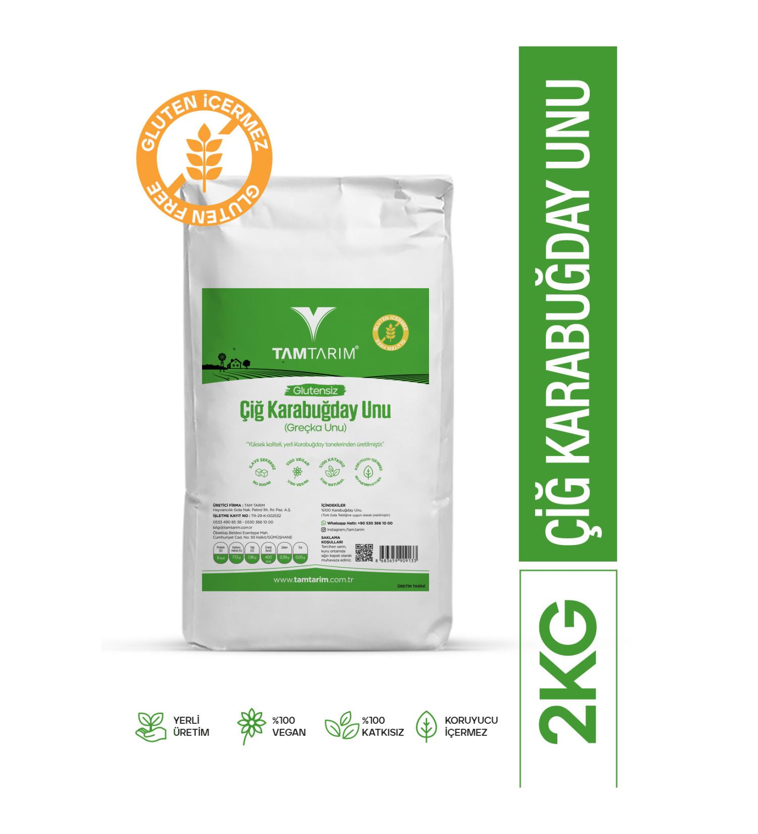 Full Farm (GLUTEN-FREE) Raw Buckwheat Flour 2 Kg - Buy Online on GoSupps.com