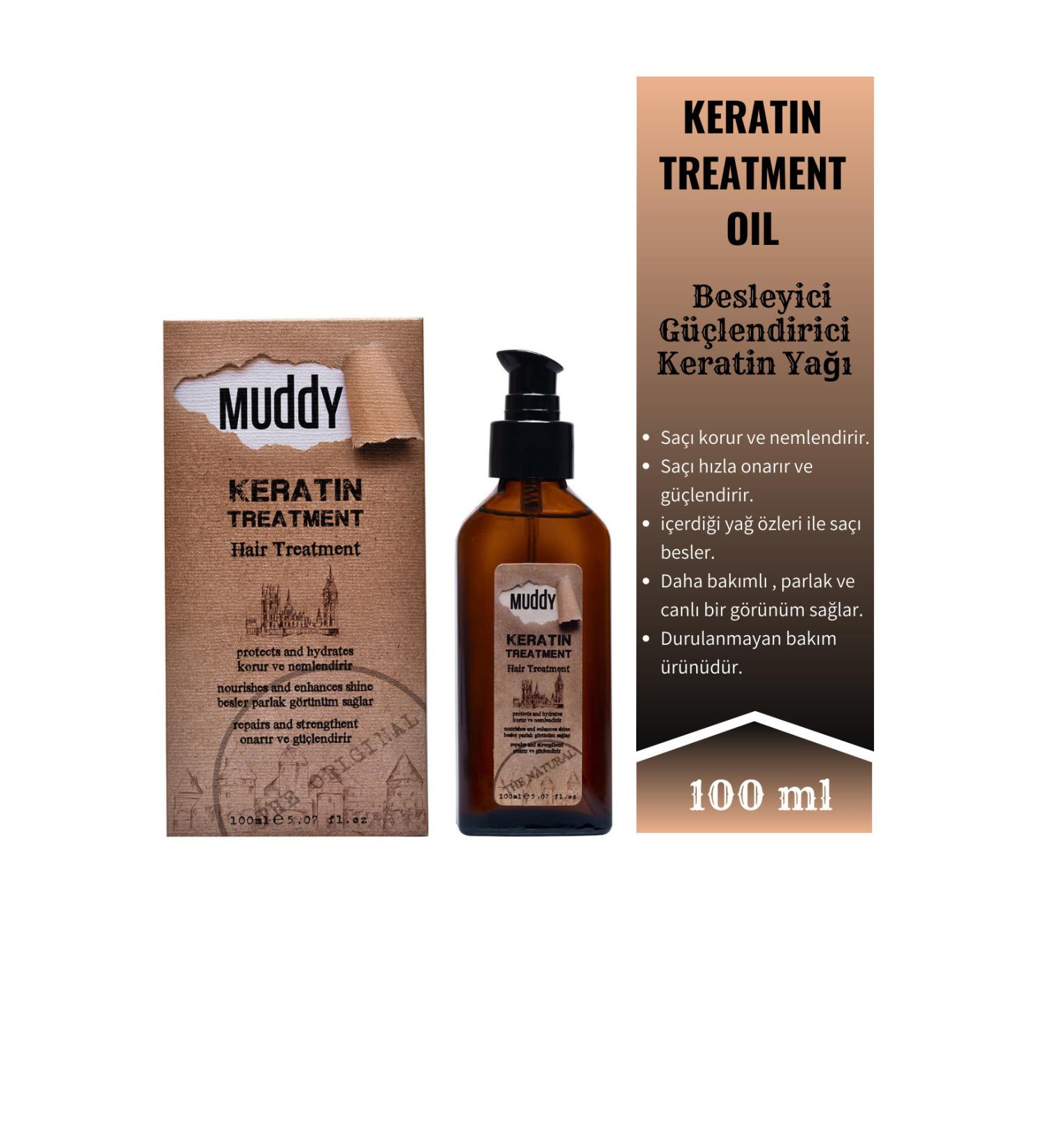 Muddy Nourishing and Repairing Keratin Treatment Oil Keratin Hair Care Oil 100ml - Buy Online on GoSupps.com