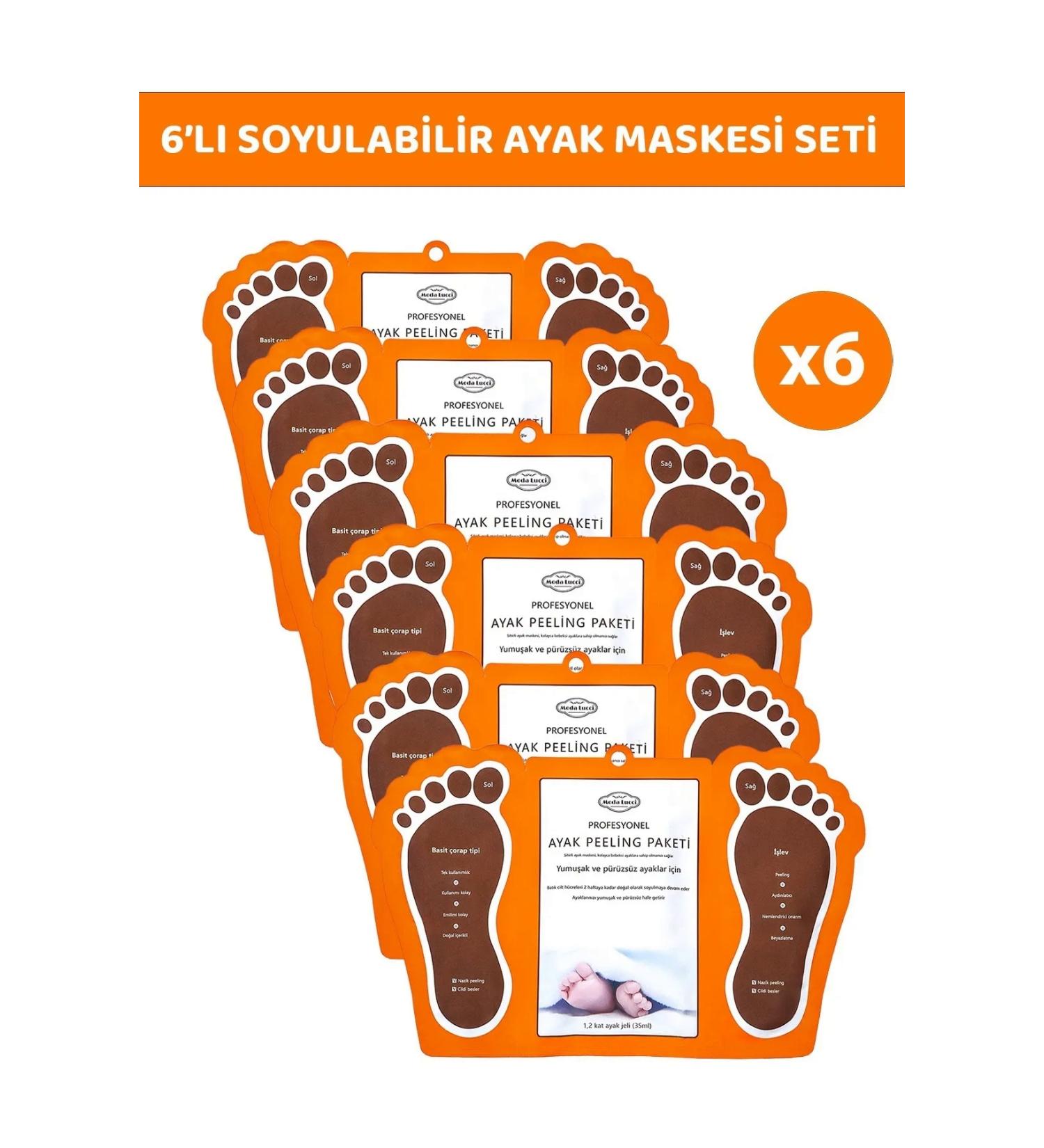 SuFd E Commerce 6 Pieces Sock Type Foot Peeling Mask & Foot Type Peeling Mask