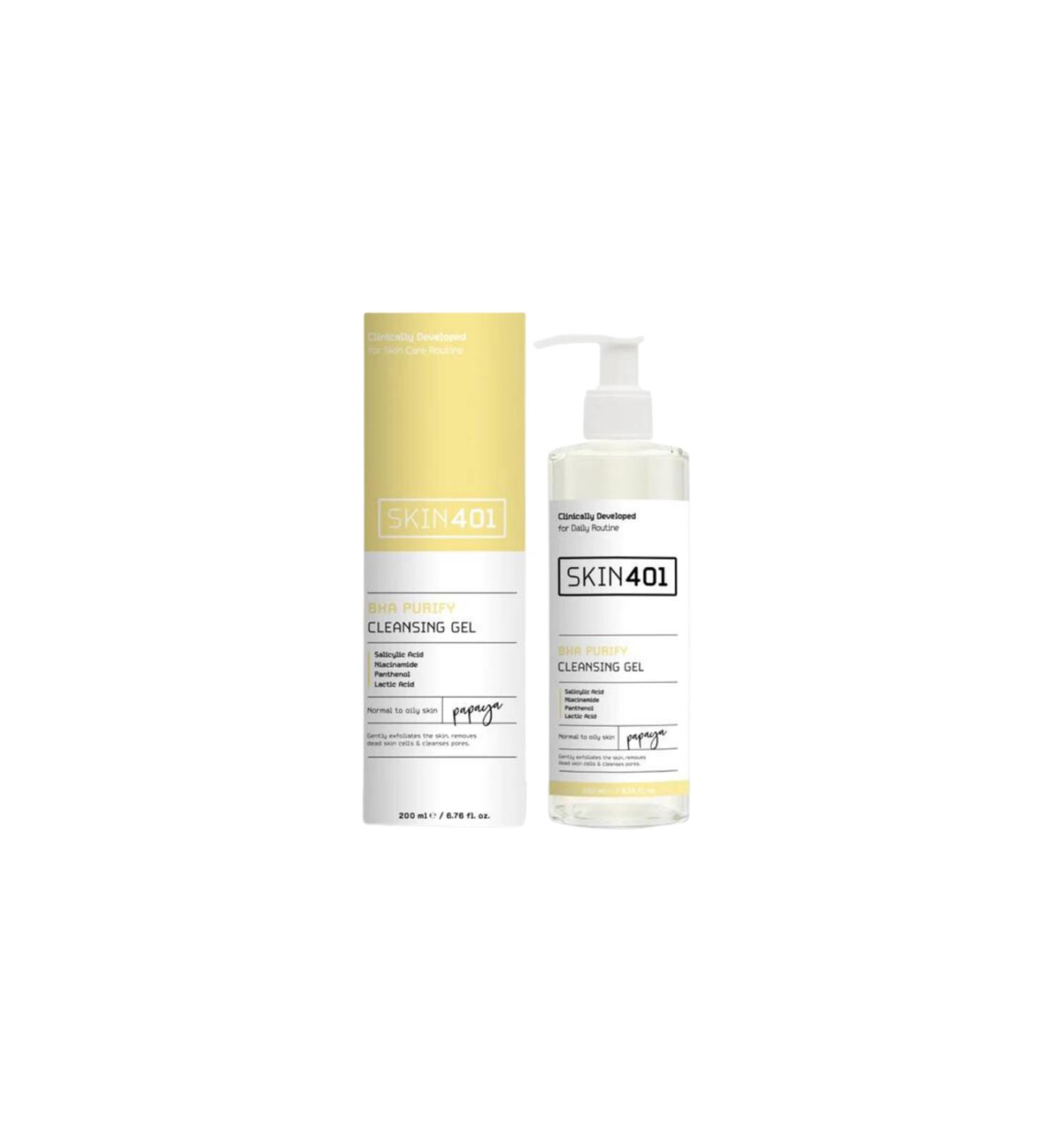 Skin401 Bha Purifying Anti-Blackhead Facial Cleansing Gel 200ml - Buy Online on GoSupps.com