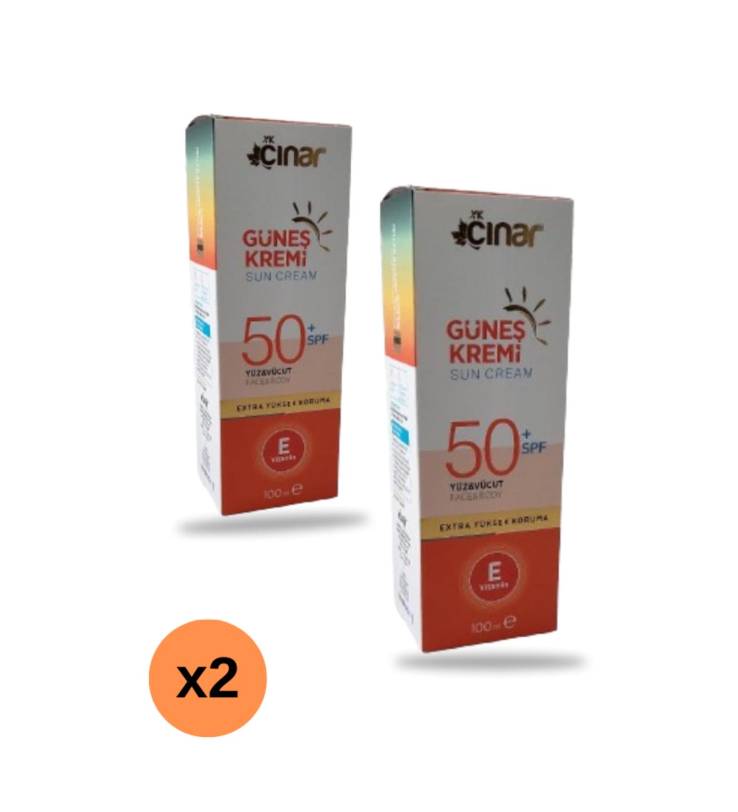 nar Vitamin E Supplemented +50 Spf ExtraHigh UV Protection Face & Body Sun Cream Adult & Baby -100ml x 2