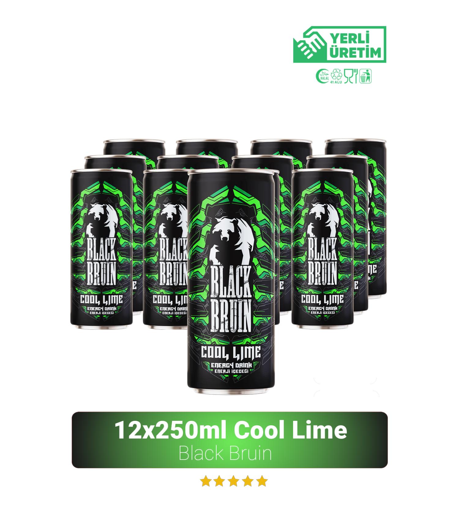 Black Bruin Cool Lime Flavored Energy Drink 250ml x 12