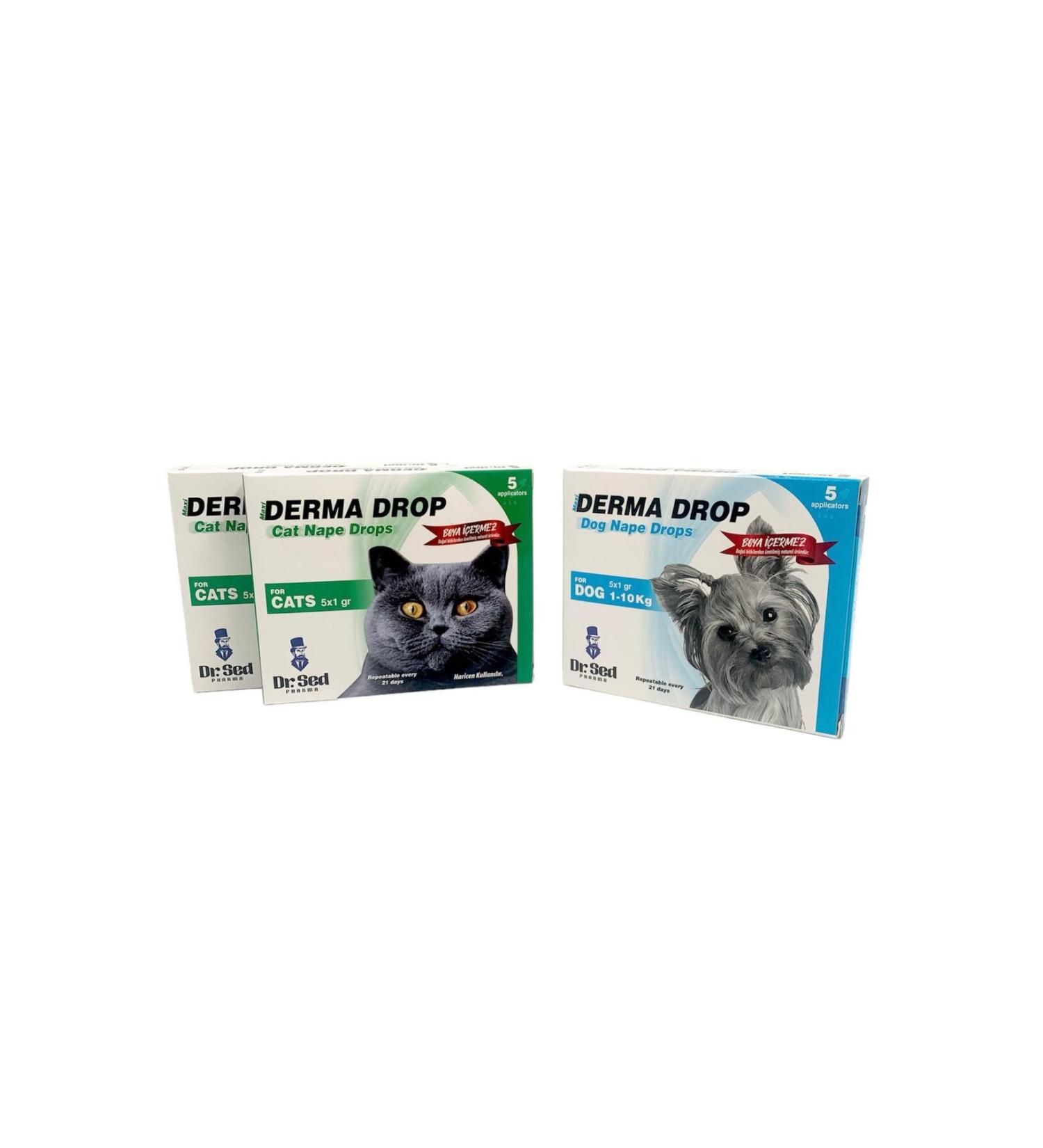 Dr Sed Pharma 2 Boxes of Drops for Cats + Drops for Dogs 1-10kg
