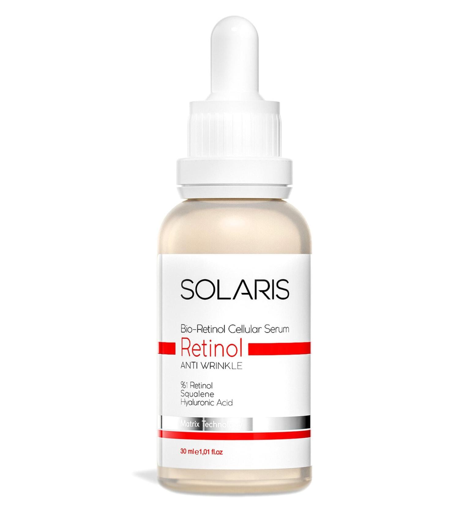 SOLARIS Anti-Aging Retinol Serum Repairing and Nourishing 30 ml (1% RETINOL AND HYALURONIC ACID) - Buy Online on GoSupps.com
