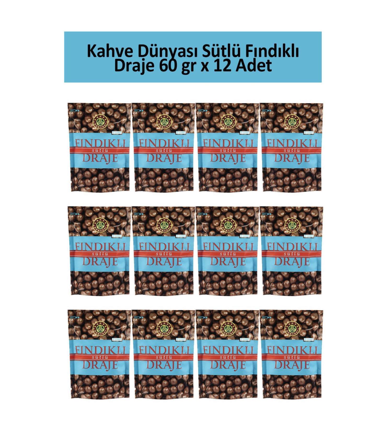 Coffee World HAZELNUT DRAGEE 60 GR x 12 Pieces