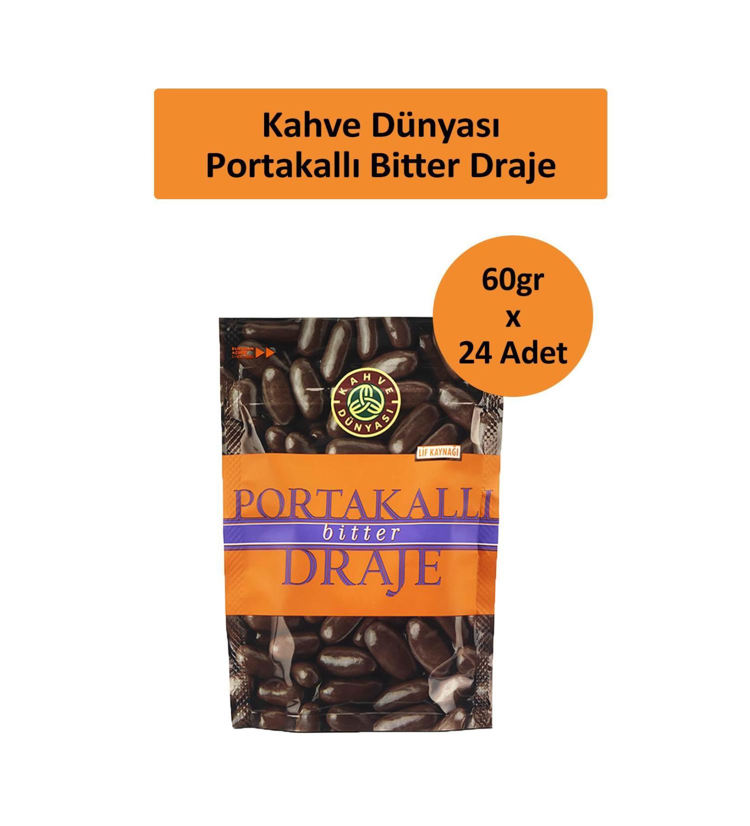 Coffee World ORANGE BITTER DRAGEE 60 GR x 24 Pieces