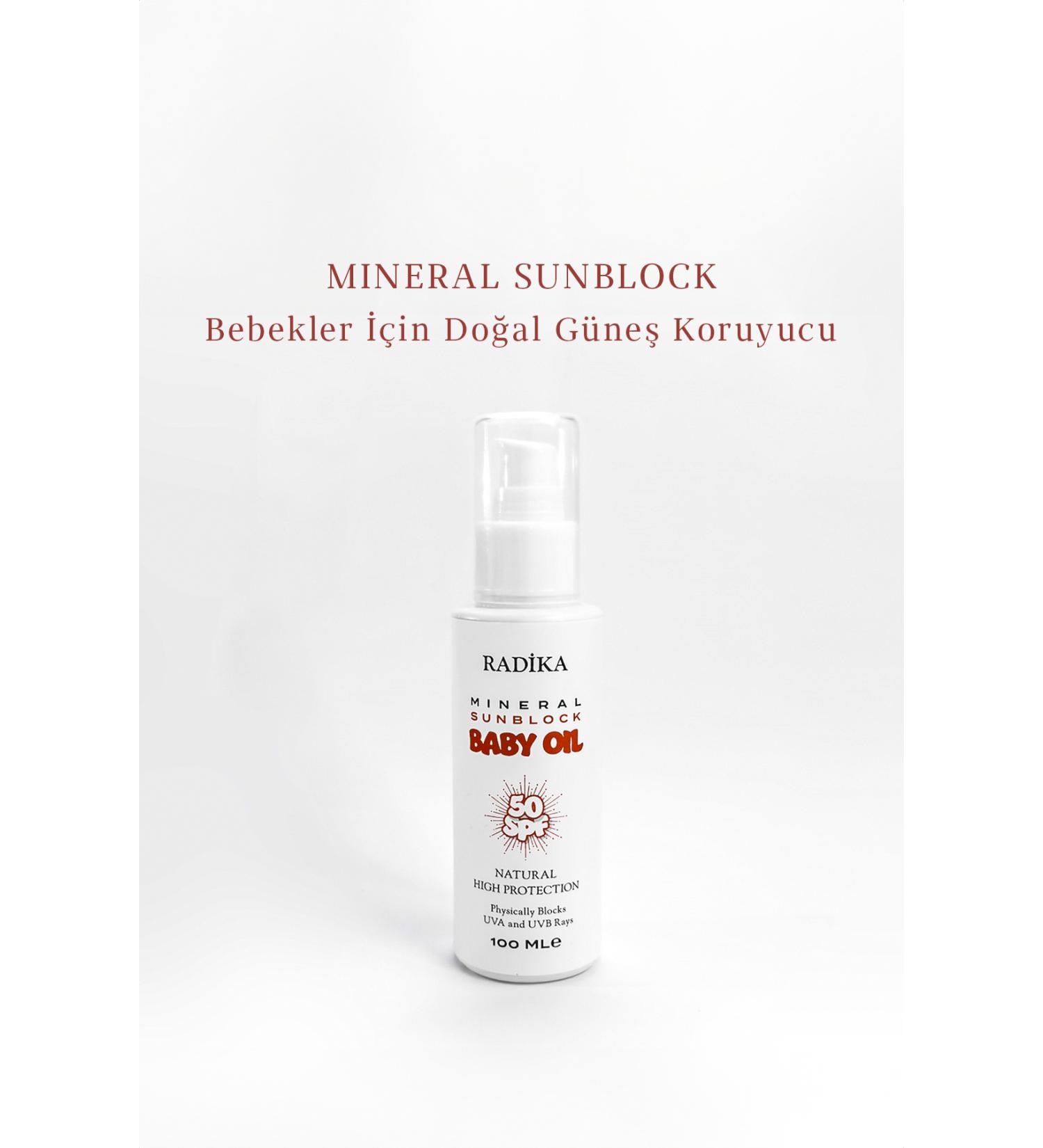 Radika Aromatherapy Natural Sunscreen for Babies / Mineral Sunblock / Baby-Child Sun Cream / 50 Spf