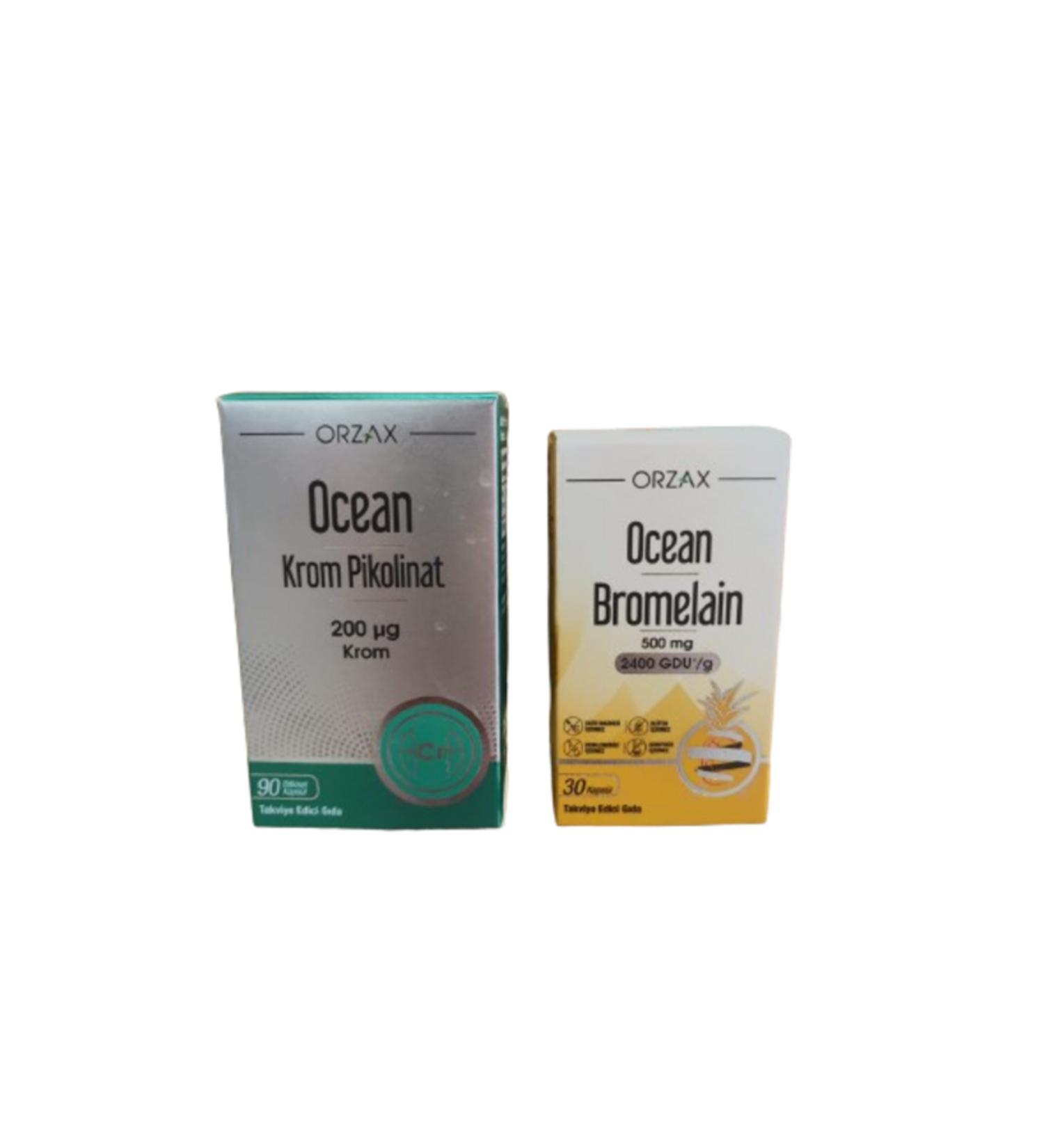 Ocean Chrome Picolinate 90 Capsules + Ocean Bromelain 30 Capsules double pack