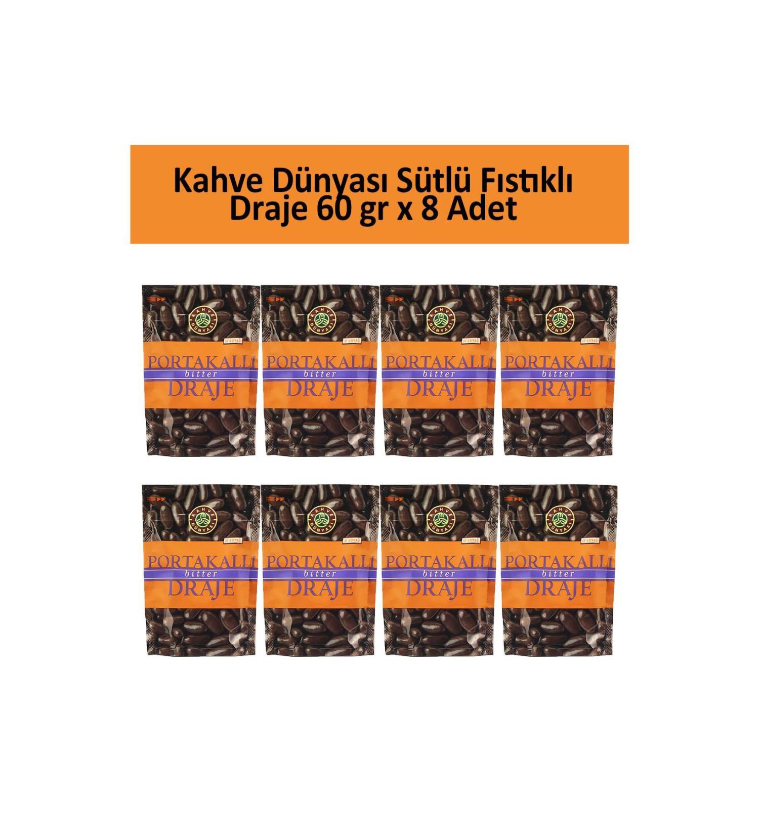 Coffee World ORANGE BITTER DRAGEE 60 GR x 8 Pieces
