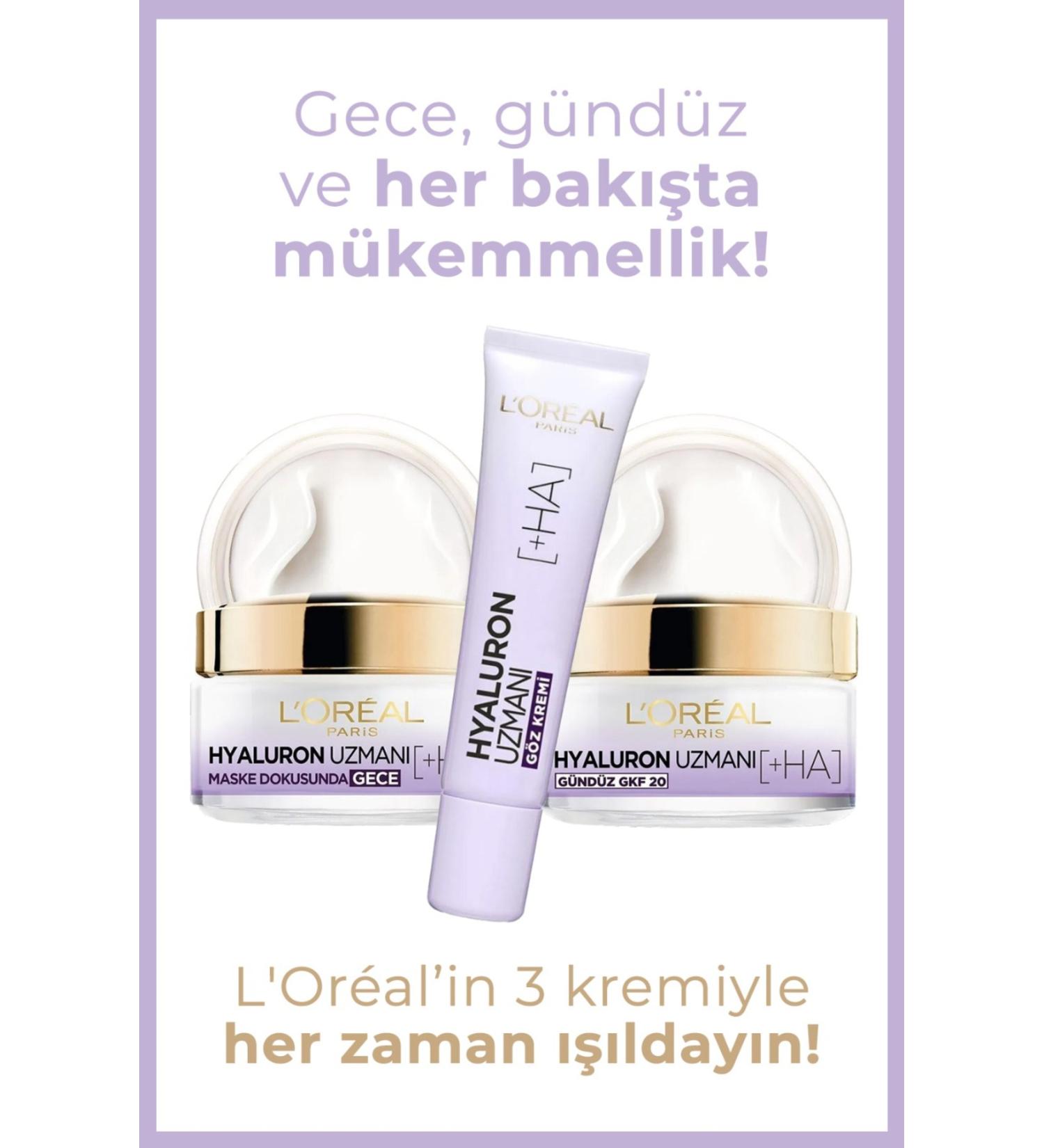 L'Oreal Paris Hyaluron Expert Skin Plumping Moisturizing Eye & Night & Day Cream