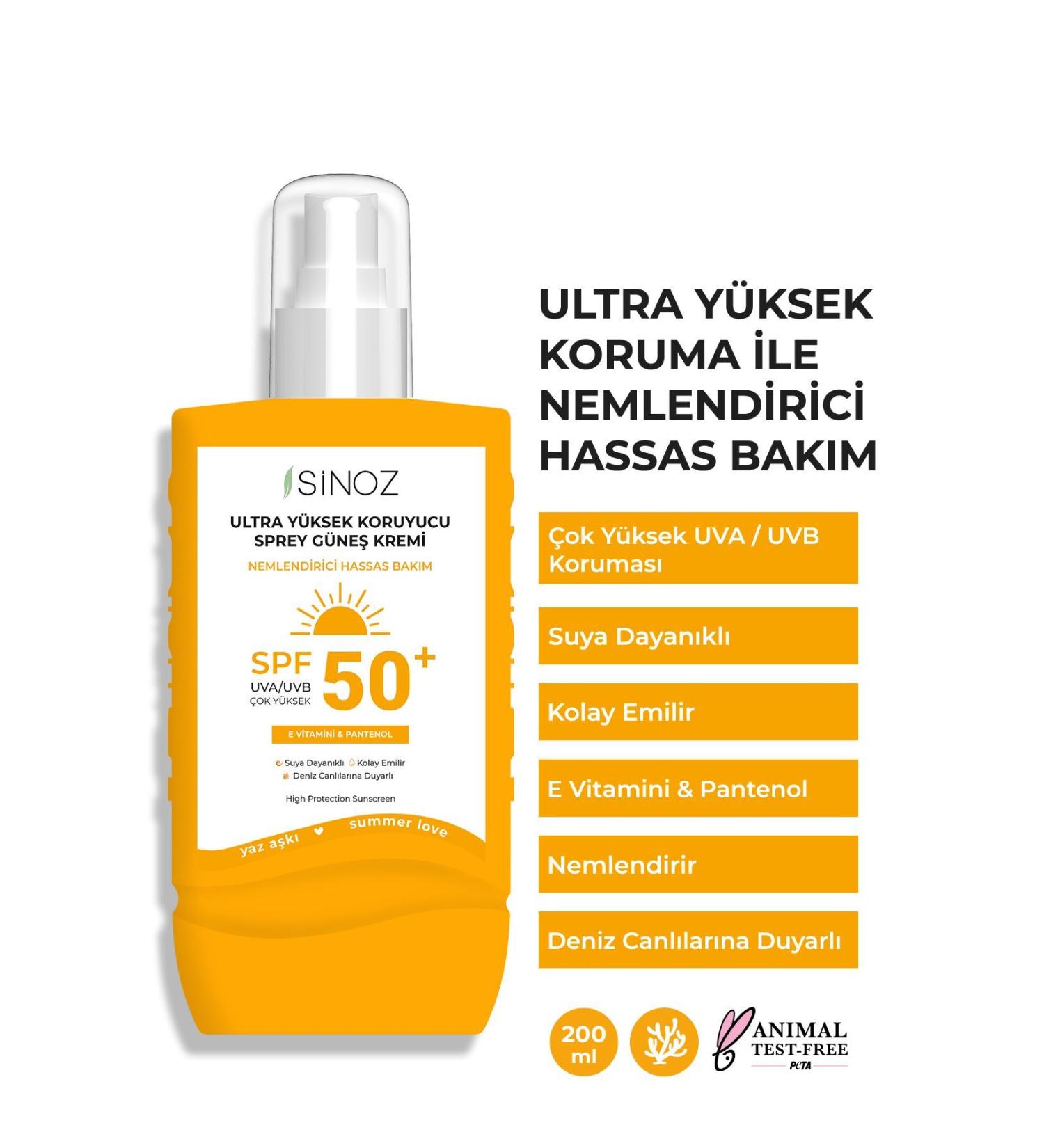 upucuz35 Spf 50 Ultra High Protection Body Sun Cream Spray 200 ml - Moisturizing Sensitive Care