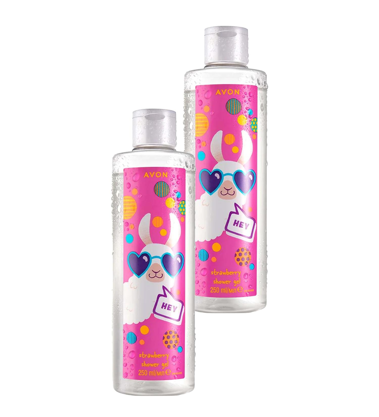 Avon Lama Dude Naturals Strawberry Scented Children's Shower Gel 250 Ml. Set of Two