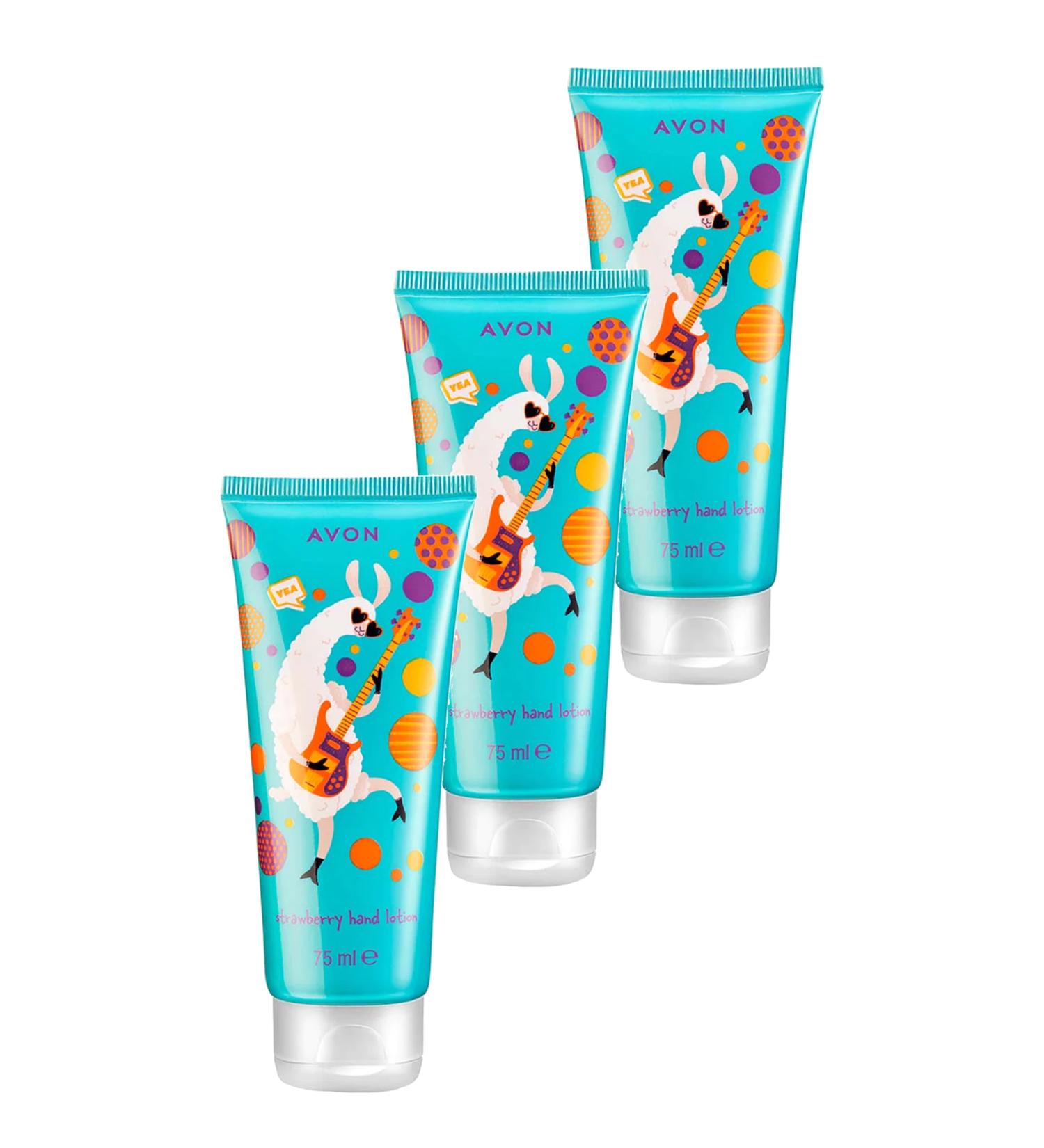 Avon Lama Dude Naturals Strawberry Scented Children's Hand Cream 75 Ml. Set of Three