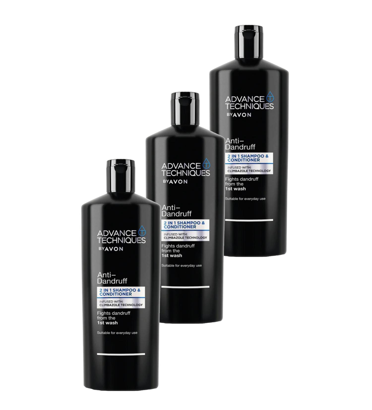 Avon Advance Techniques Anti-Dandruff 2 in 1 Shampoo & Conditioner 700ml 3-Piece Set