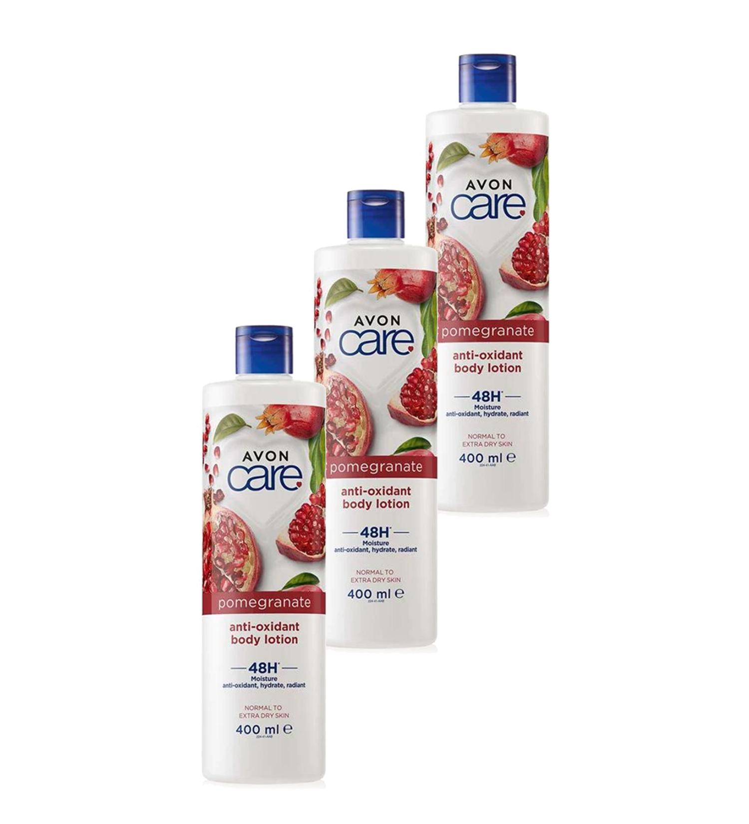 Avon Care Antioxidant Moisturizing Body Lotion with Pomegranate Extract 400 Ml. Triple Set