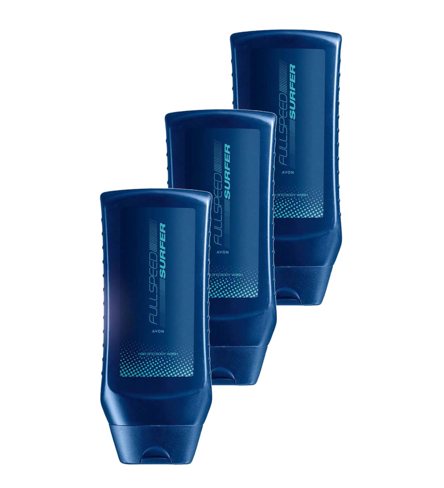 Avon Full Speed Surfer Men's Hair and Body Shampoo 250 Ml. Triple Set