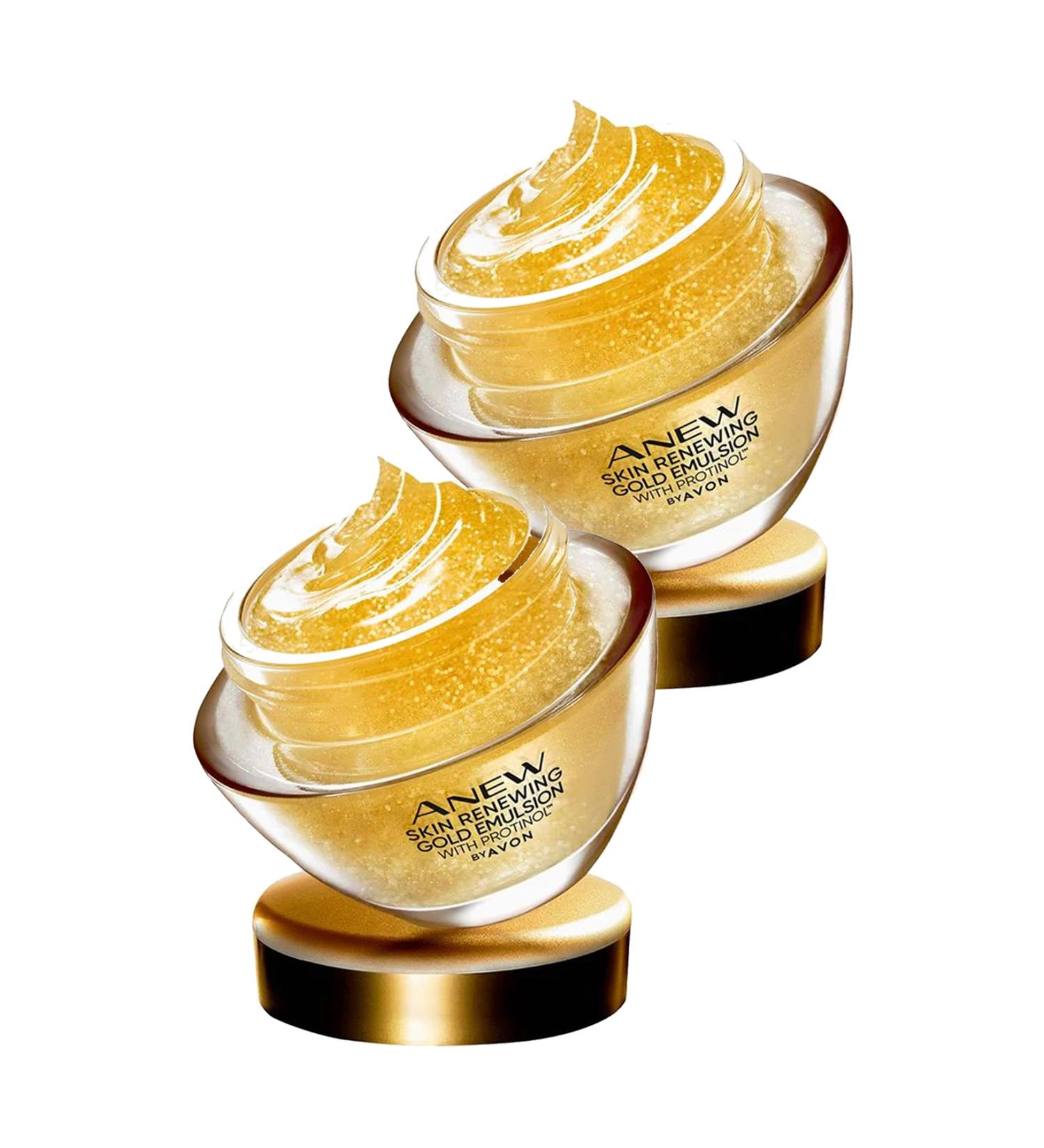 Avon Anew Skin Renewal Protinol Gold Emulsion Night Face Cream 50 Ml. Set of Two