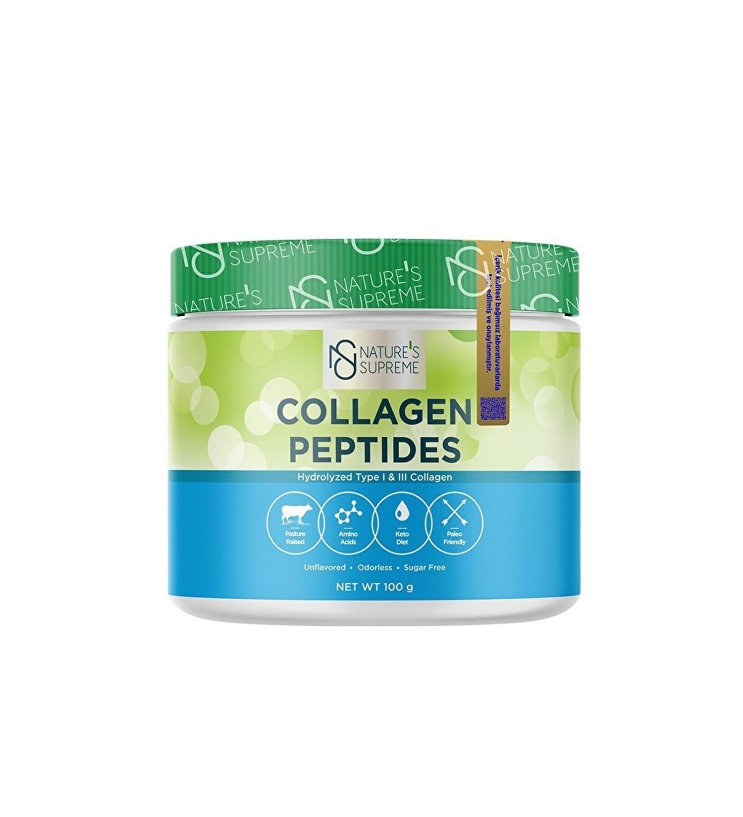 Natures Supreme Collagen Peptides Powder 100 gr Unflavored - Buy Online on GoSupps.com