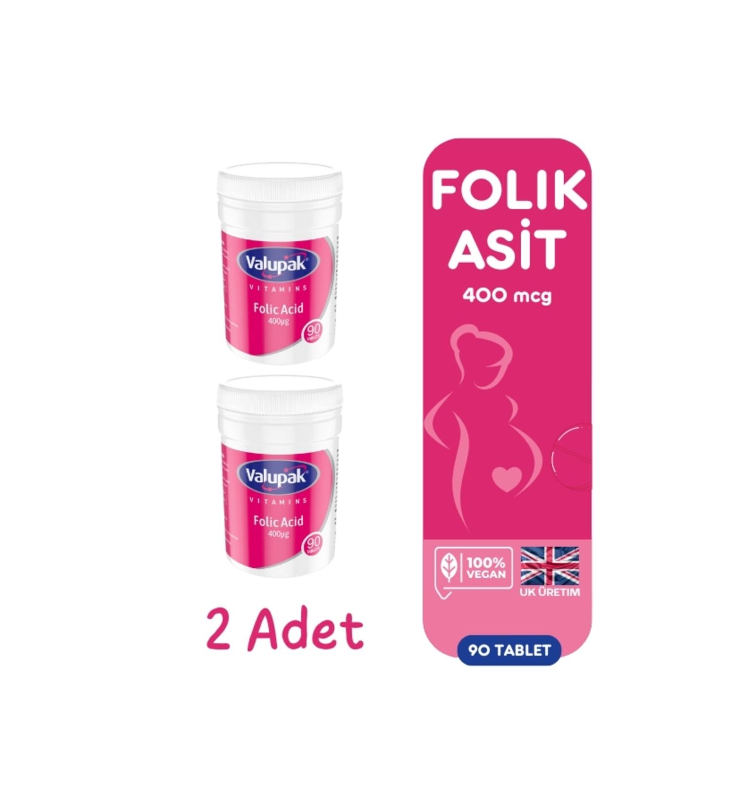 VALUPAK Folic Acid 90 Tablets 2 pieces