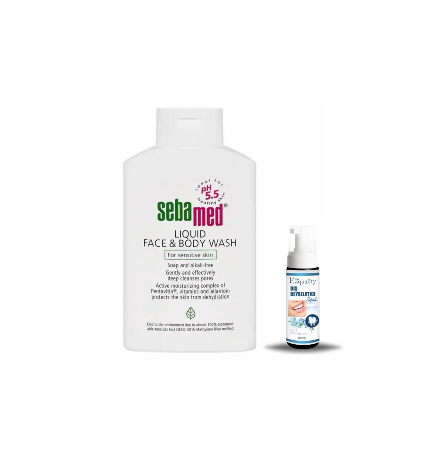 Sebamed Liquid Face and Skin Cleansing Gel (Liquid) 200 ml + Teeth Whitening Foam