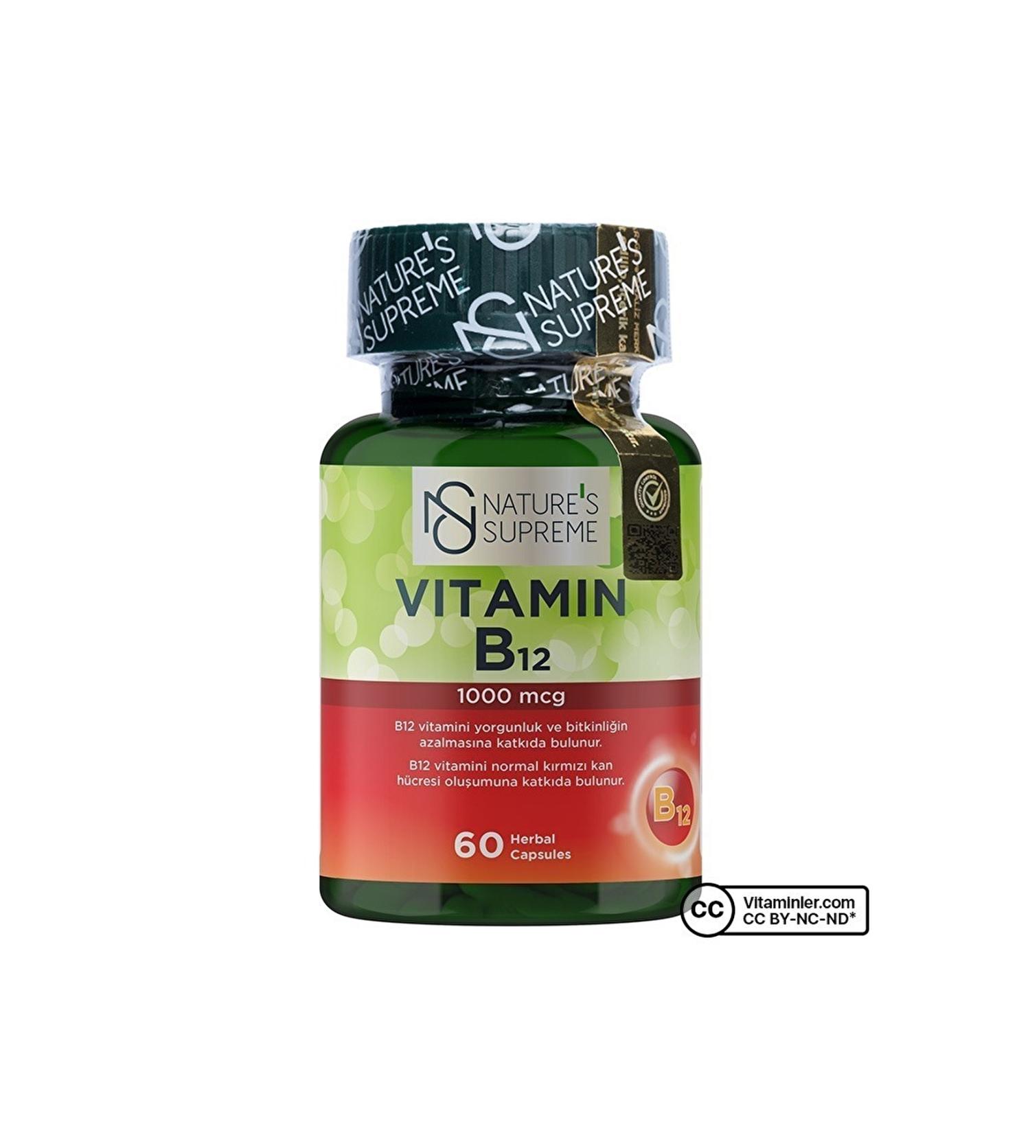Natures Supreme Vitamin B12 1000 Mcg 60 Capsules - Buy Online on GoSupps.com