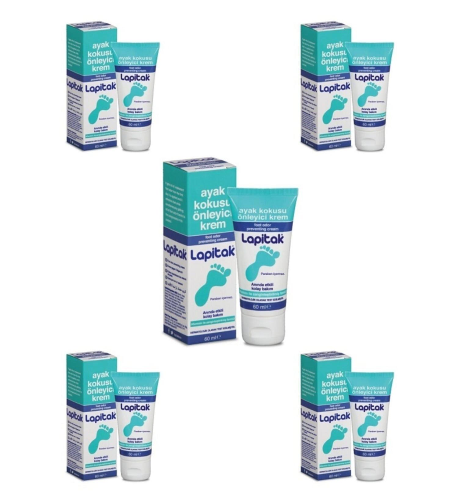 Lapitak Foot Odor Prevention Cream 60 ml (5 Boxes)