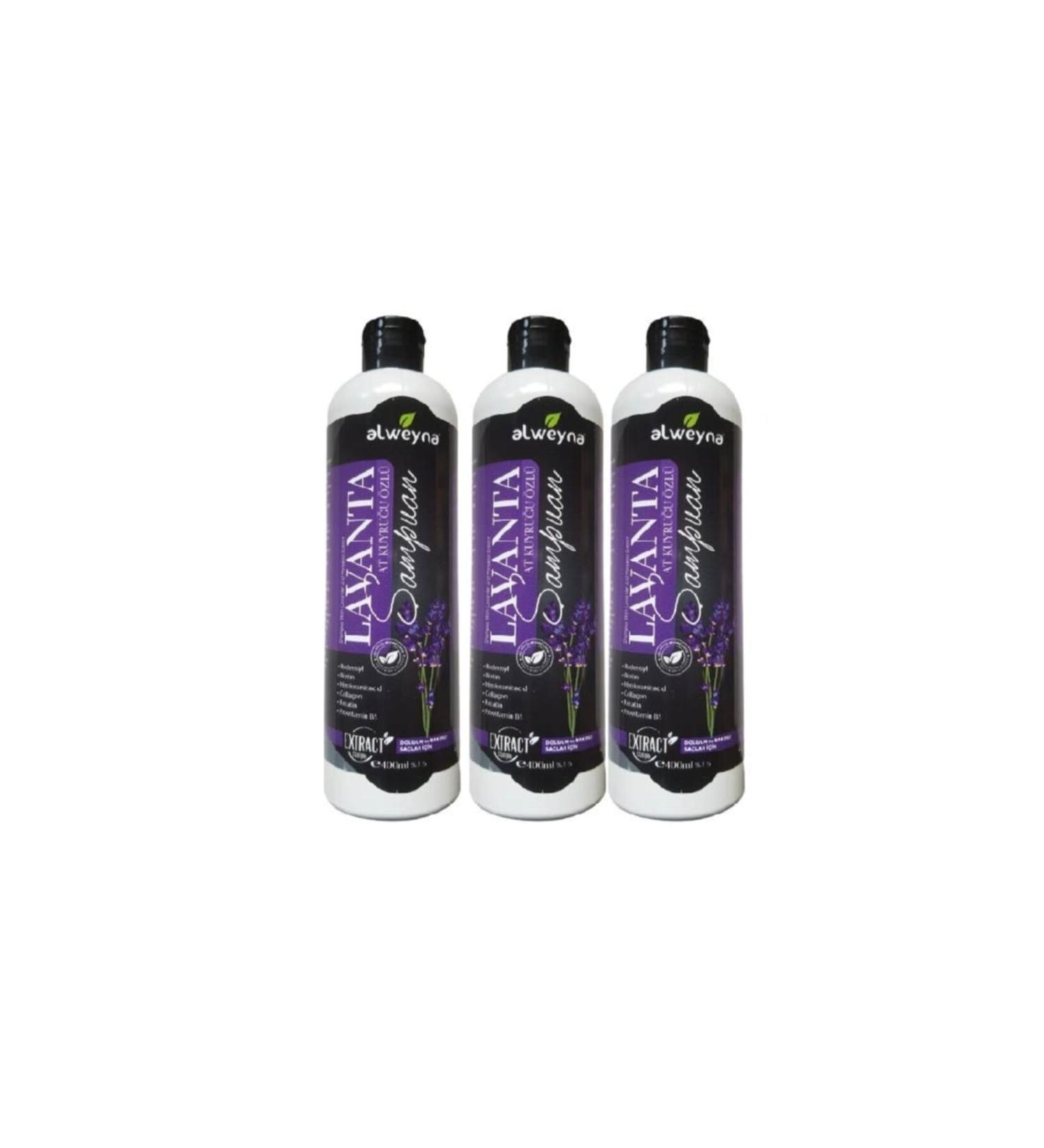 ALWEYNA Lavender Horsetail Essence Herbal Shampoo 400 ml 3 Pieces