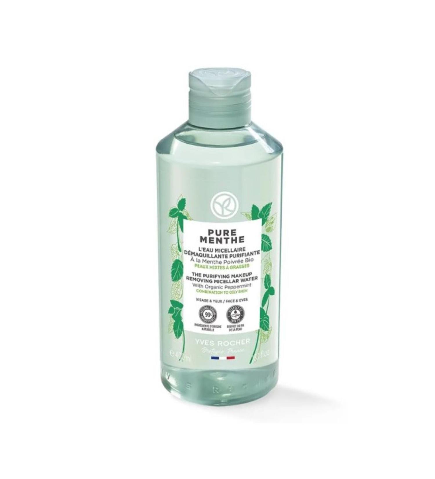 Yves Rocher Micellar Water - Mixed and Oily Skin / Pure Menthe Tonic Effective and Purifying - Prebiotic 400 ml - Buy Online on GoSupps.com