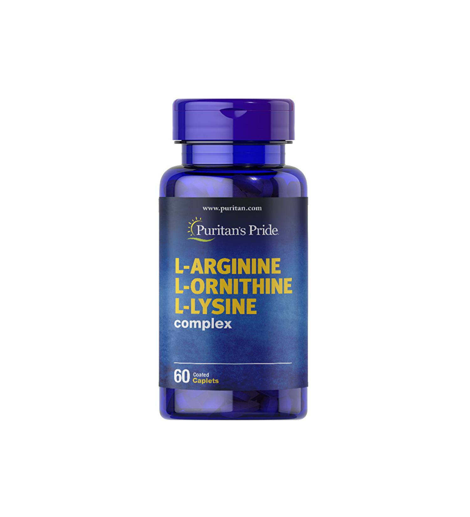 Puritan's Pride L-arginine L-ornithine L-lysine Complex 60 Tablets - Buy Online on GoSupps.com