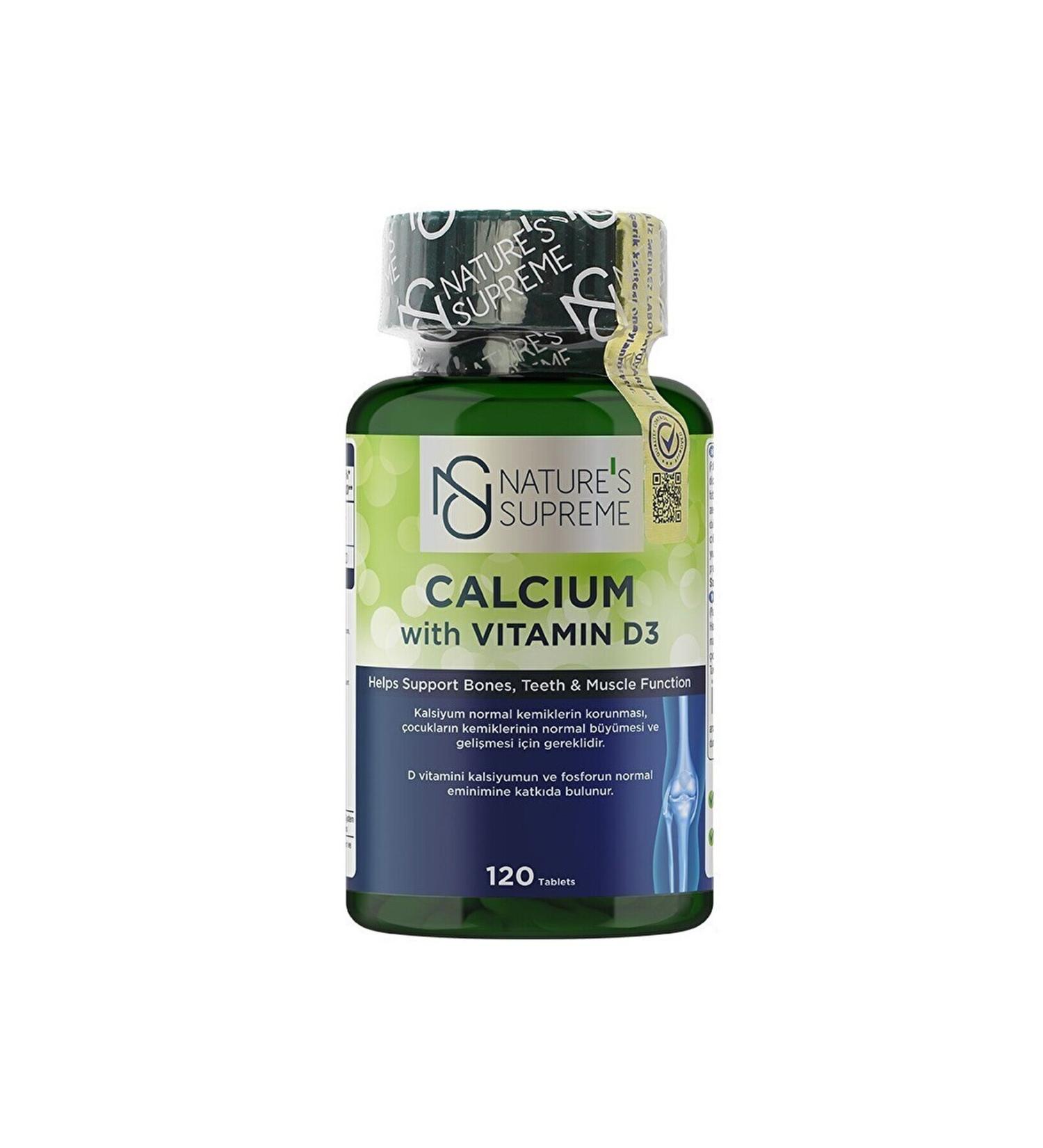 Natures Supreme Calcium With Vitamin D3 120 Tablets - Buy Online on GoSupps.com